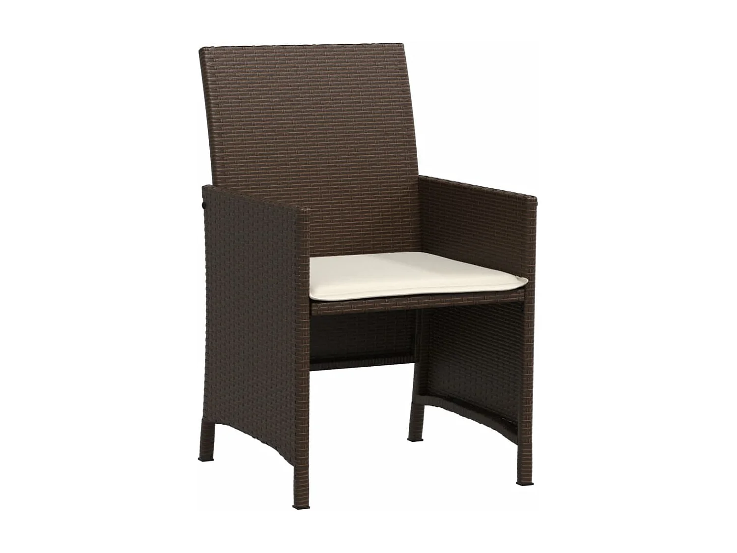 Ensemble de bistro 3 pcs avec coussins marron résine tressée