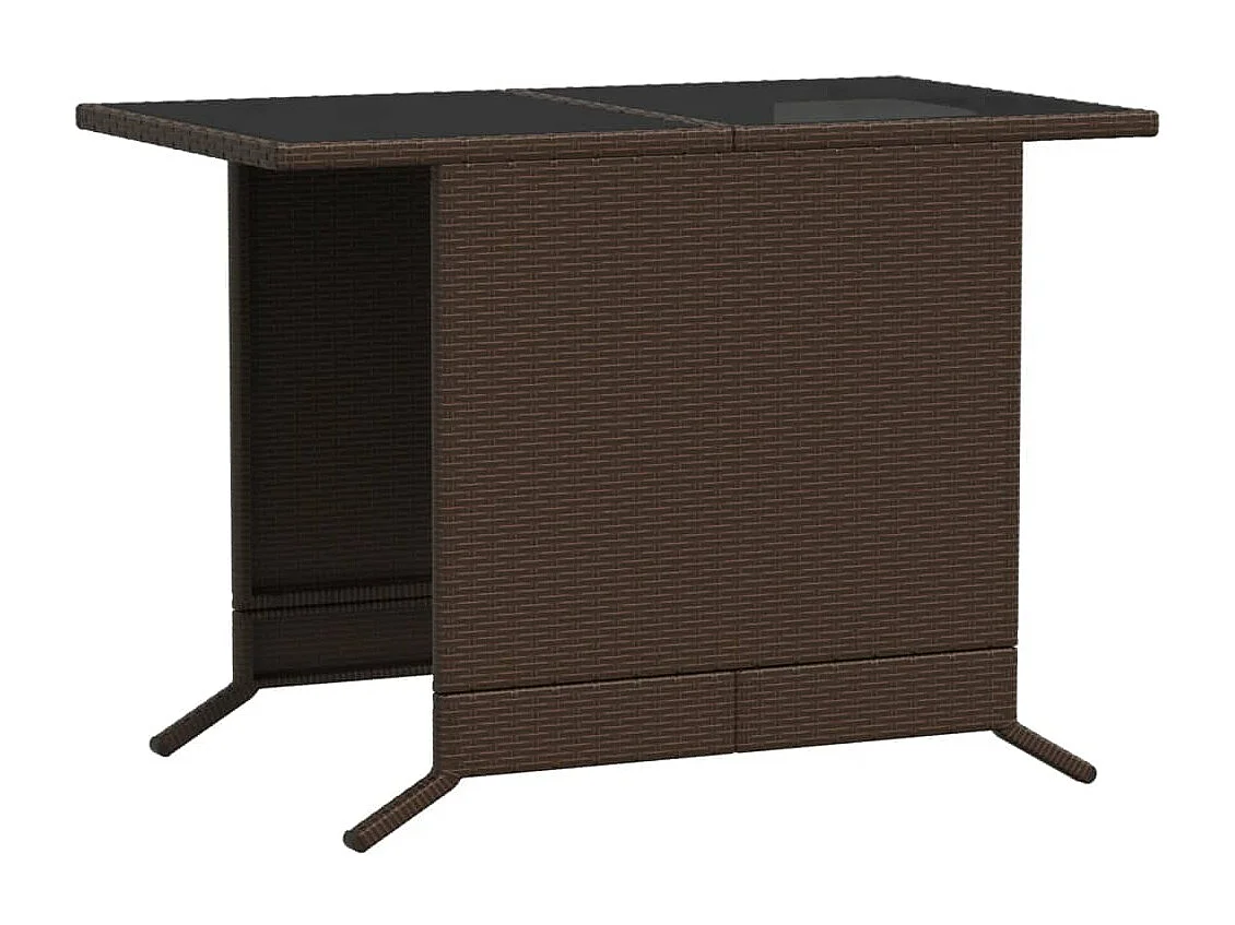 Ensemble de bistro 3 pcs avec coussins marron résine tressée