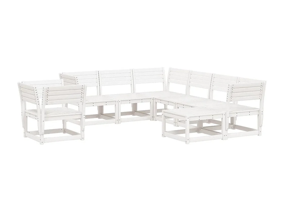 Juego de muebles de jardín 8 piezas madera maciza pino blanco