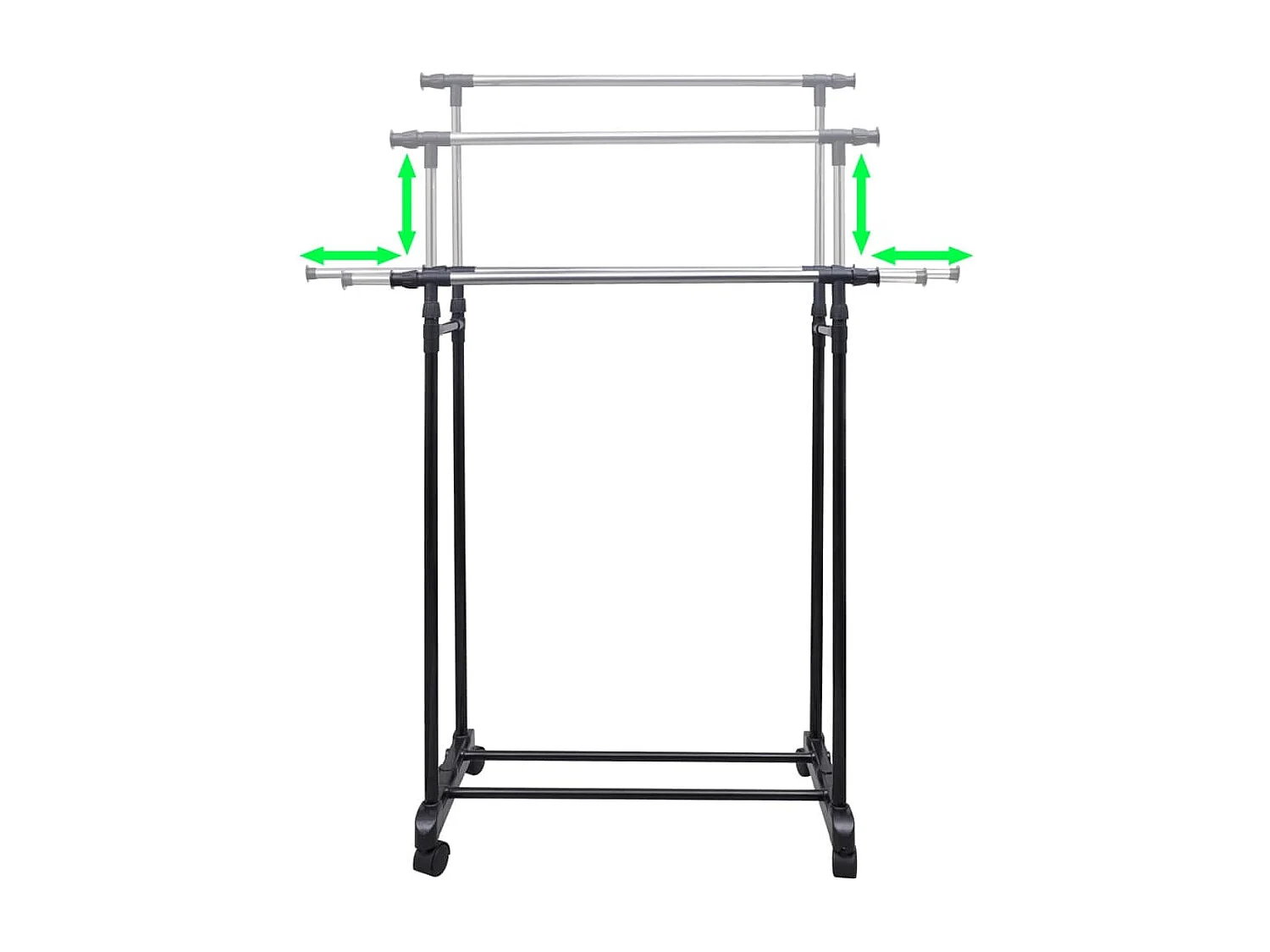 Porte-manteaux réglables 2 pcs 2 rails d'accrochage