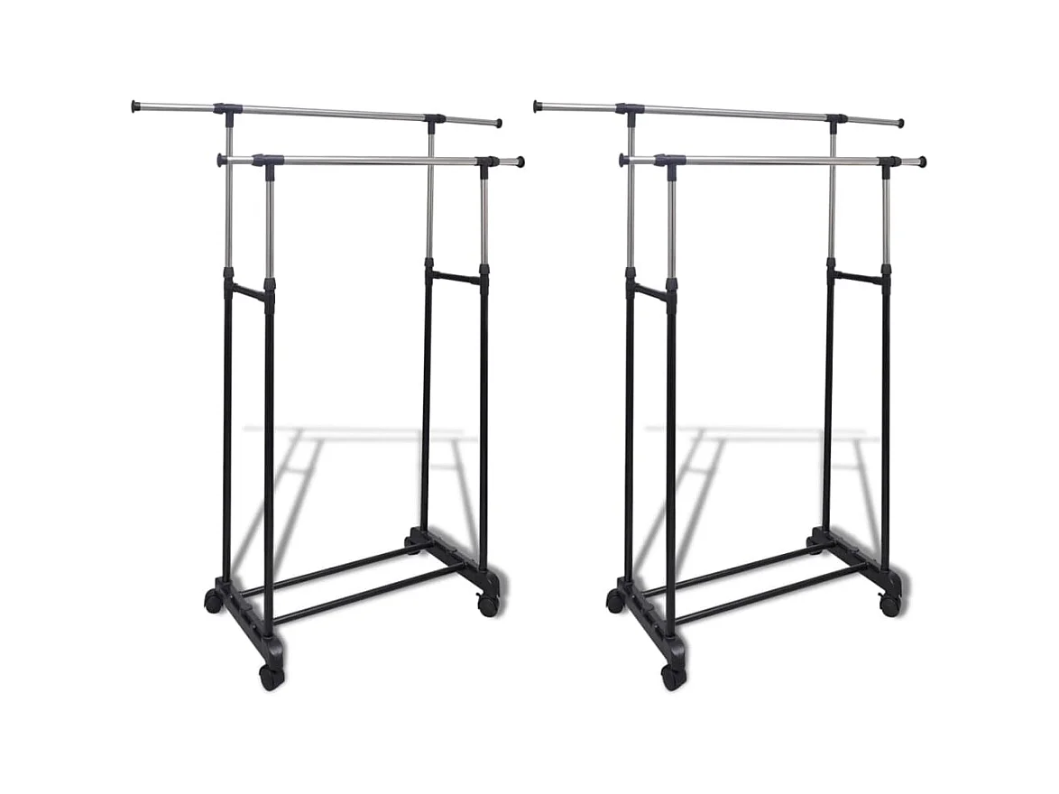 Porte-manteaux réglables 2 pcs 2 rails d'accrochage
