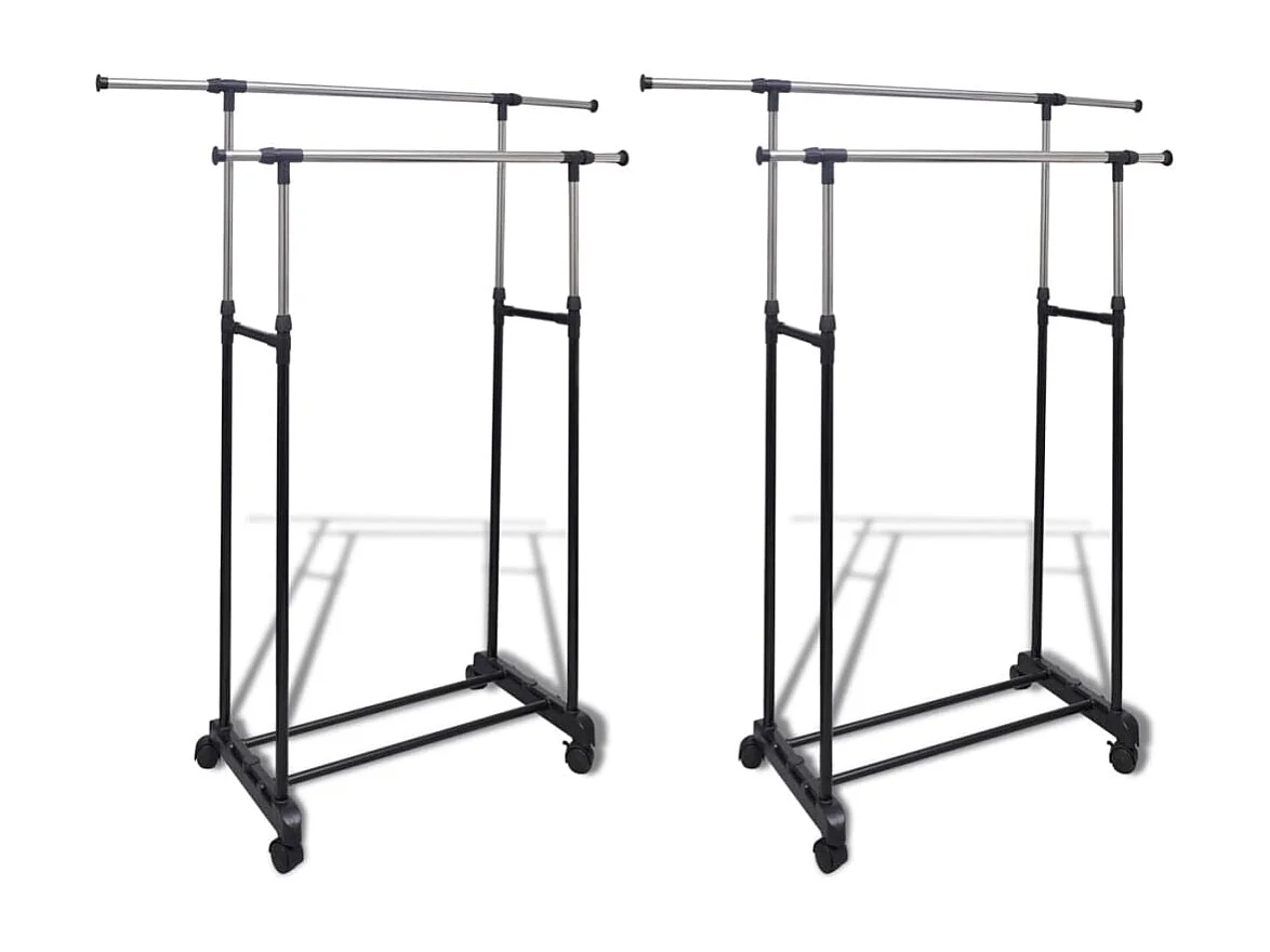 Porte-manteaux réglables 2 pcs 2 rails d'accrochage