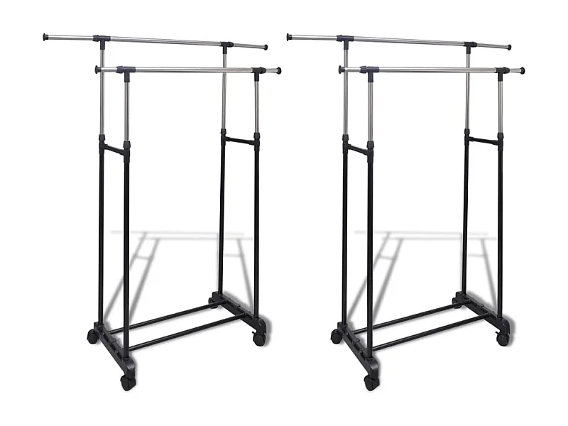 Porte-manteaux réglables 2 pcs 2 rails d'accrochage