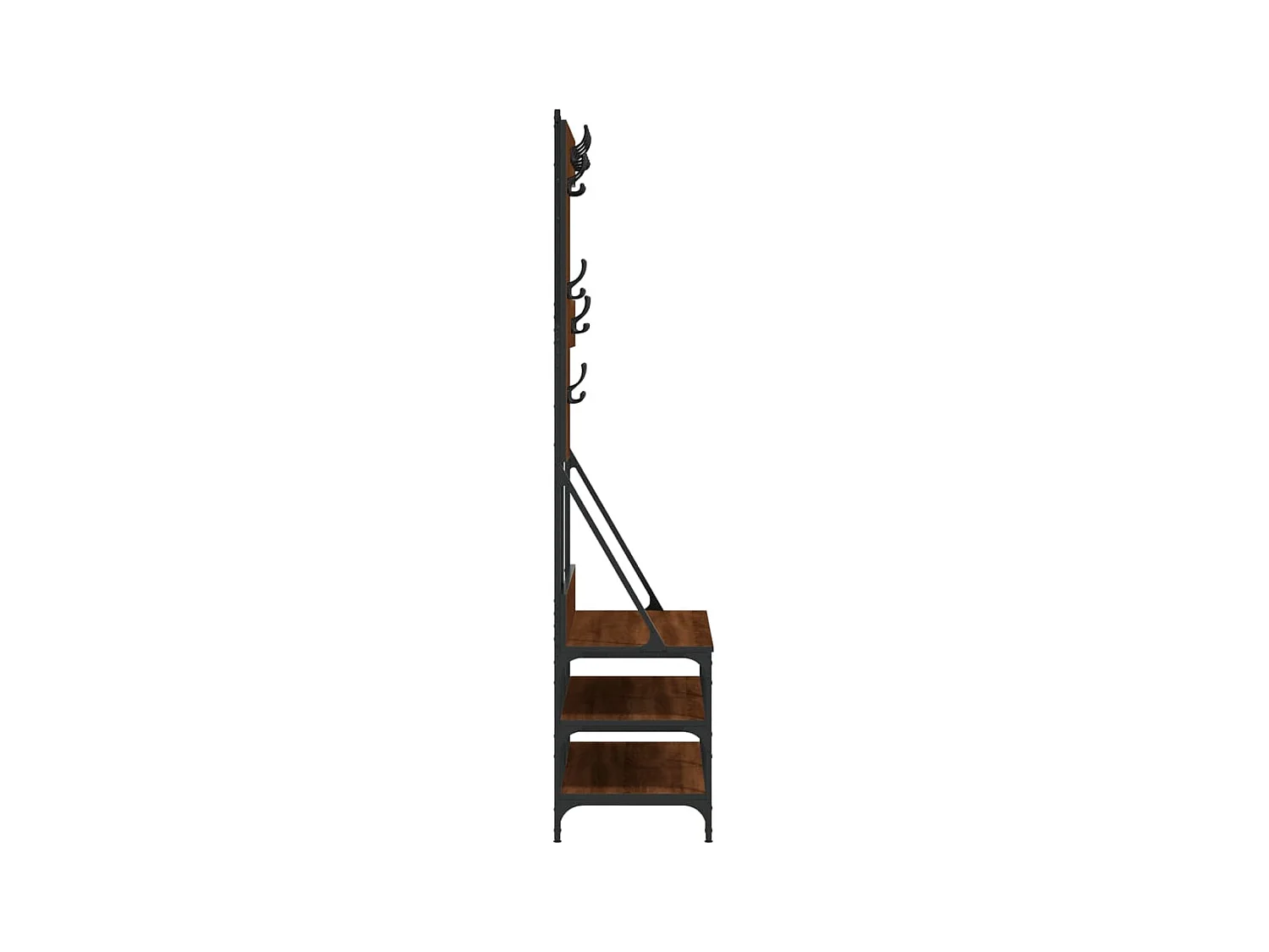 Porte-vêtements et rangement des chaussures chêne marron