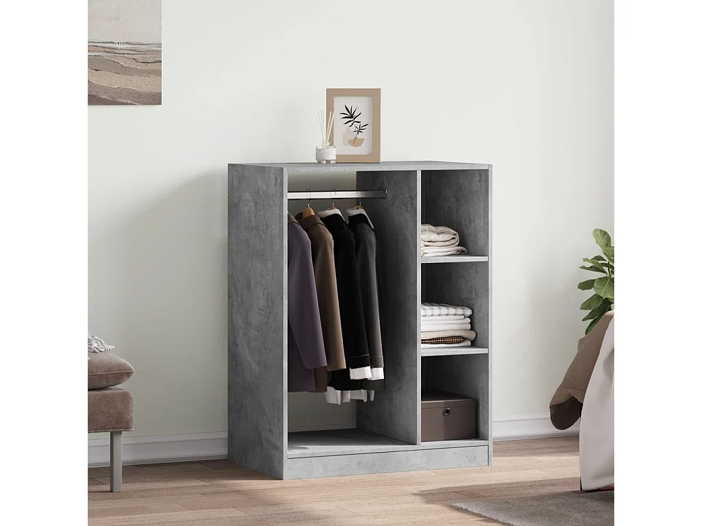 Armadio grigio cemento 77x48x102 cm in multistrato
