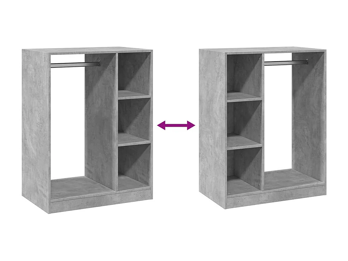 Armadio grigio cemento 77x48x102 cm in multistrato