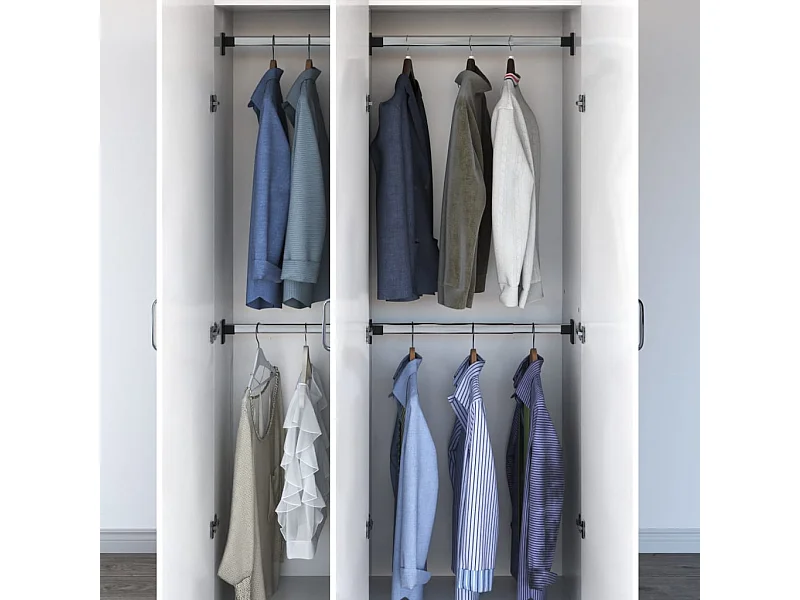 Rails de garde-robe télescopiques 4 pcs Argenté 58-100 cm