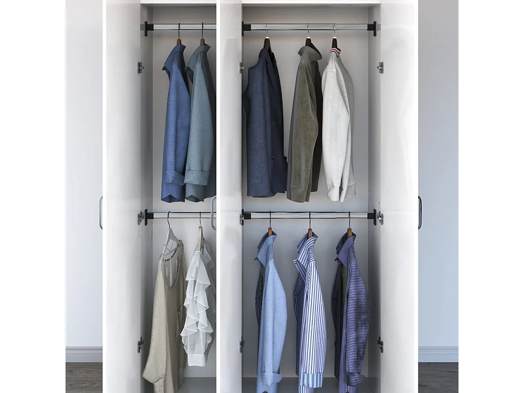 Rails de garde-robe télescopiques 4 pcs Argenté 58-100 cm