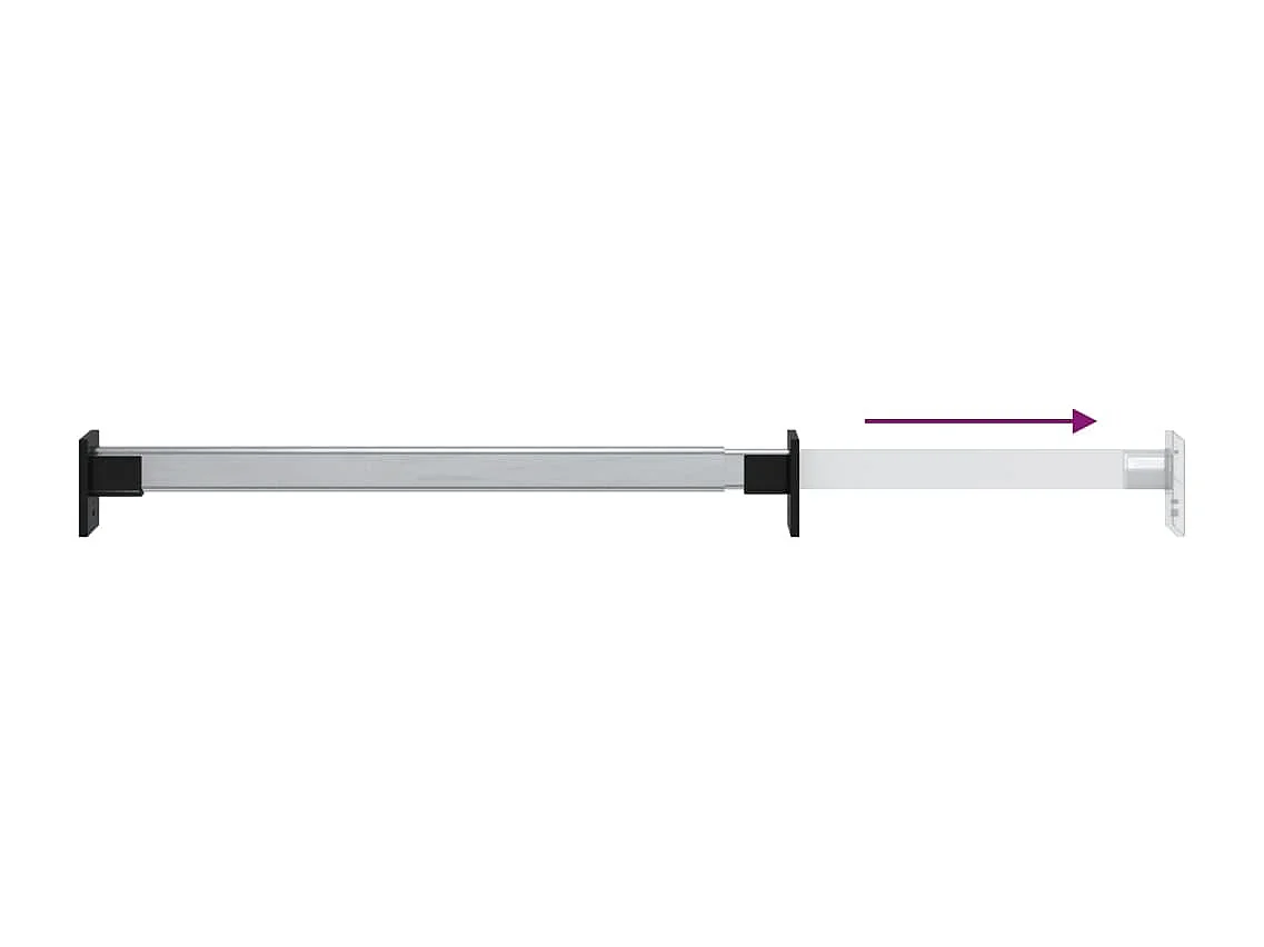 Rails de garde-robe télescopiques 4 pcs Argenté 58-100 cm