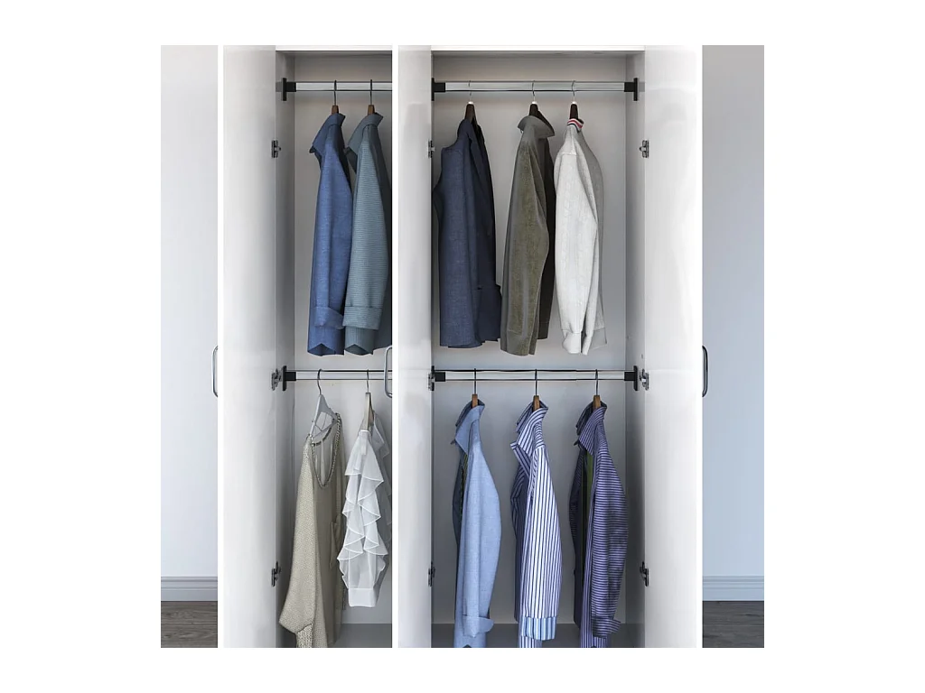 Rails de garde-robe télescopiques 4 pcs Argenté 58-100 cm