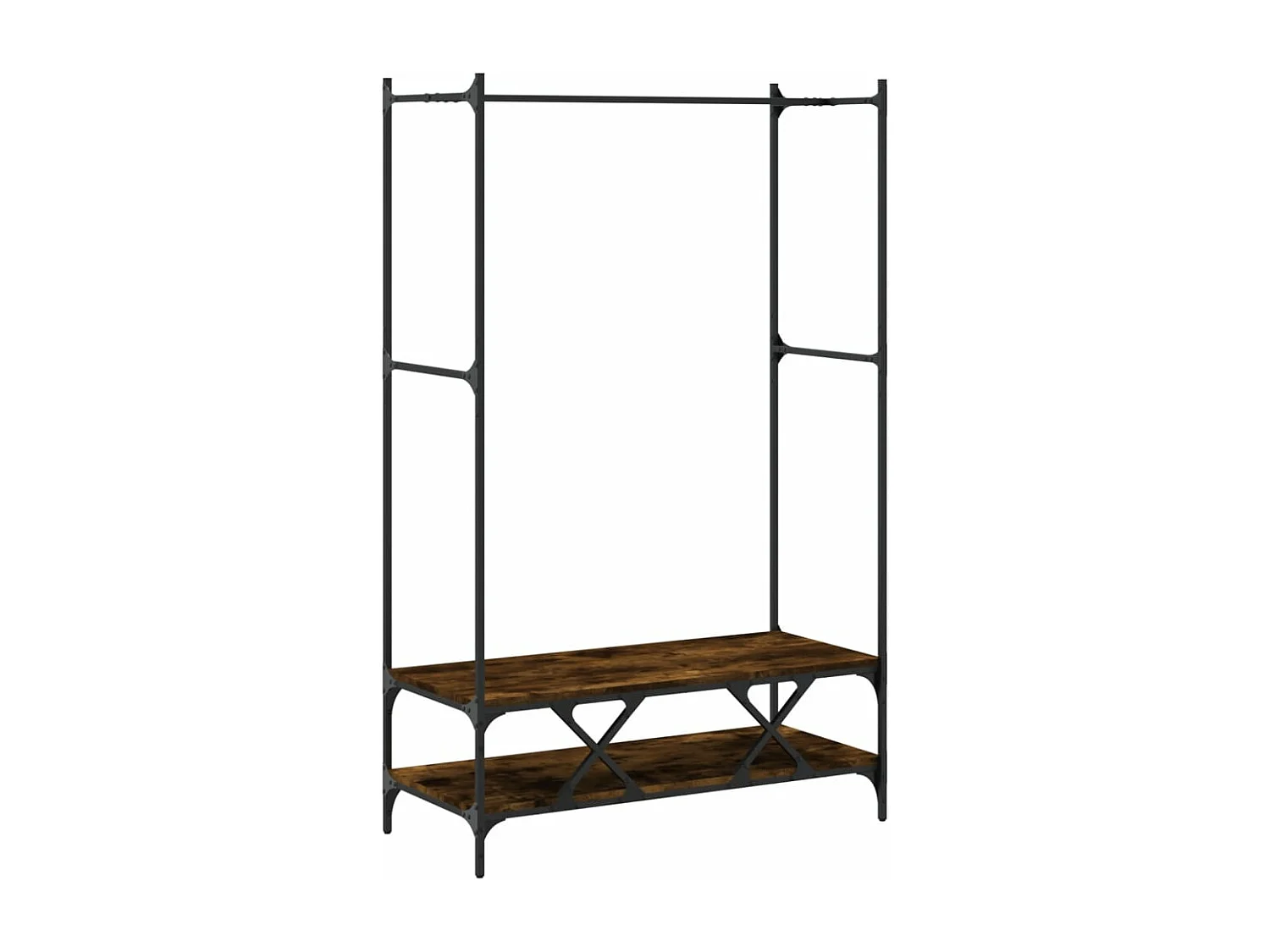 Porte-vêtements avec étagères chêne fumé bois d'ingénierie