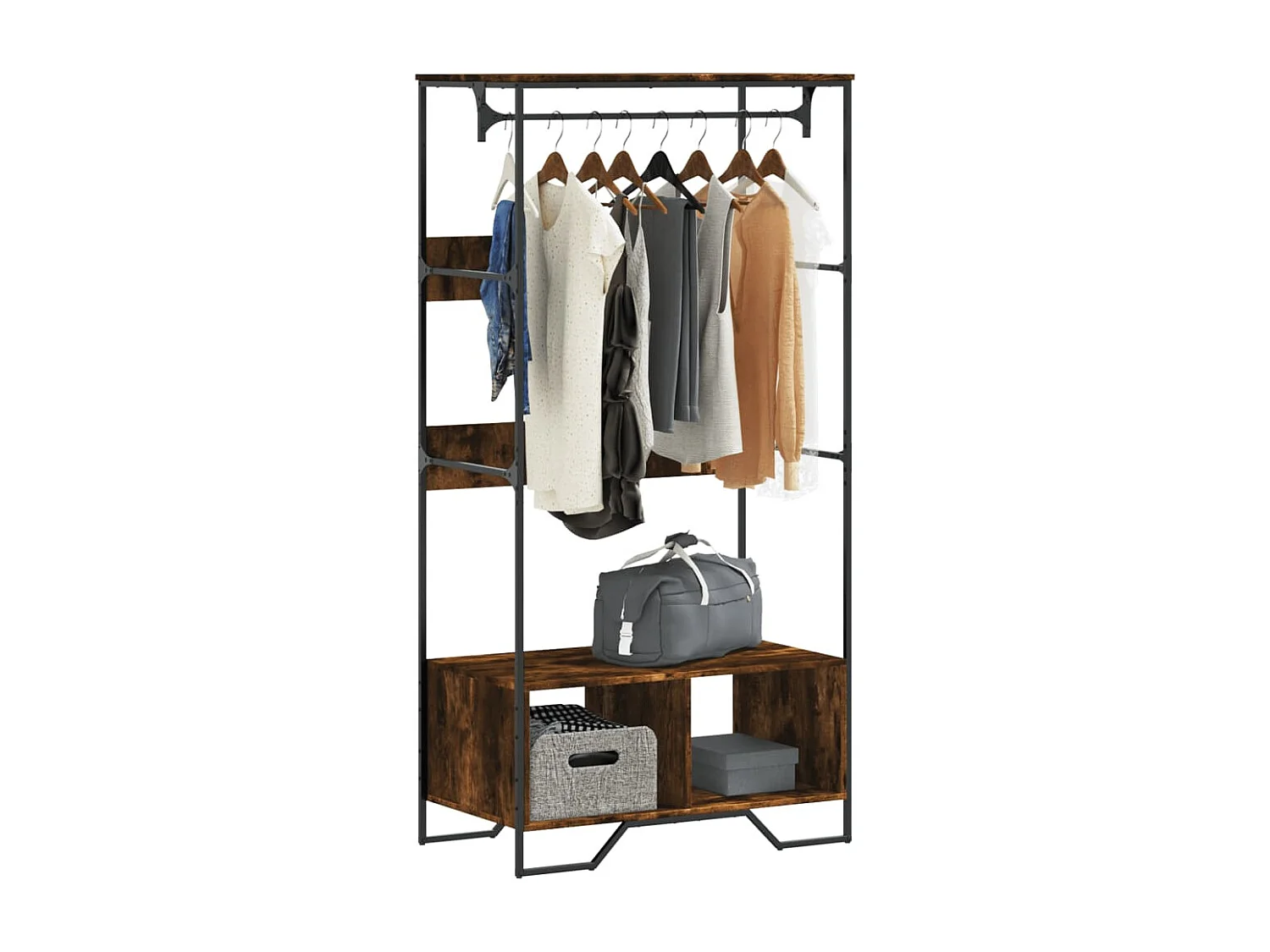 Schrank aus geräucherter Eiche, 90 x 50 x 180 cm, Holzwerkstoff