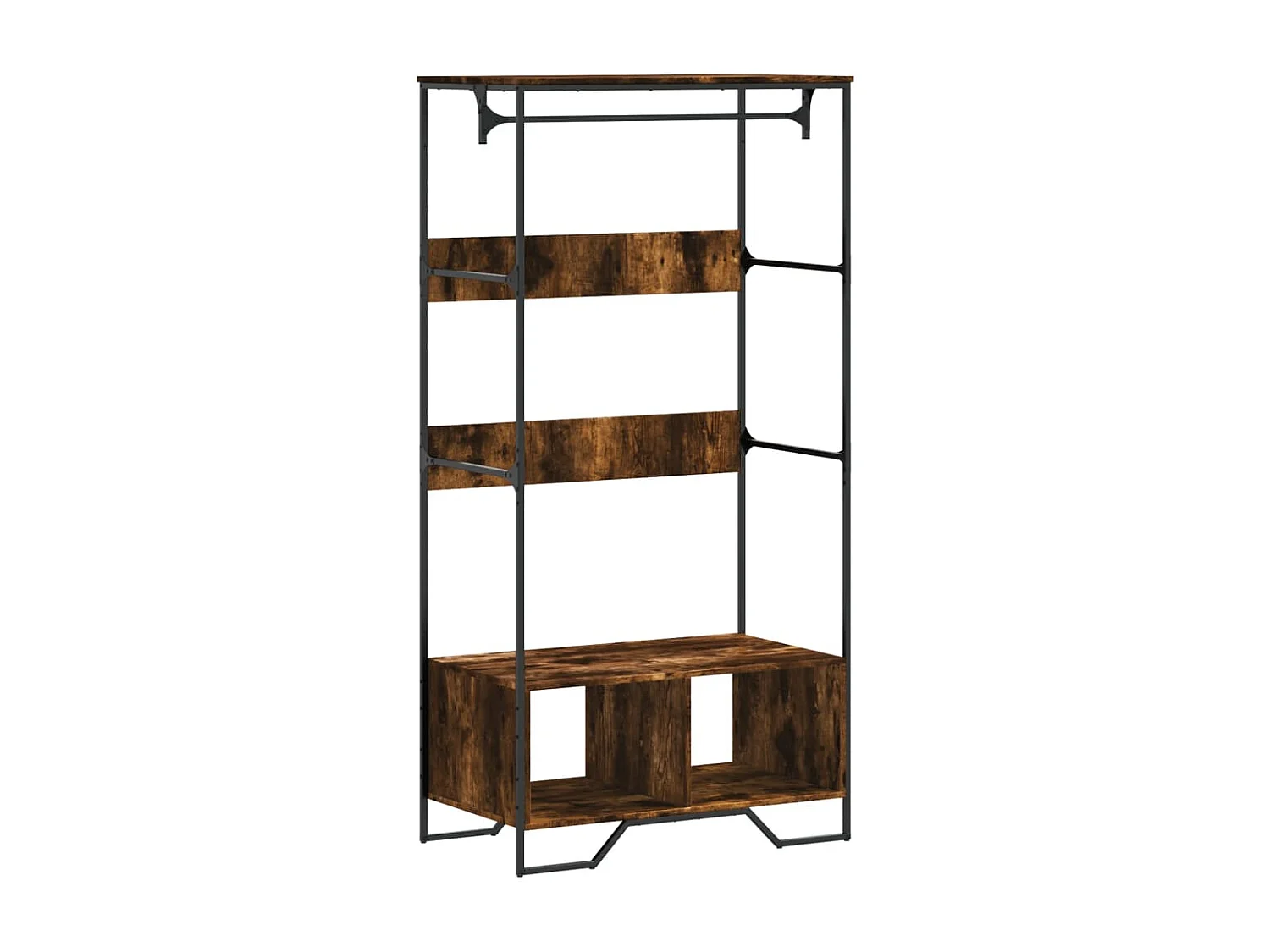 Armoire chêne fumé 90x50x180 cm bois d'ingénierie