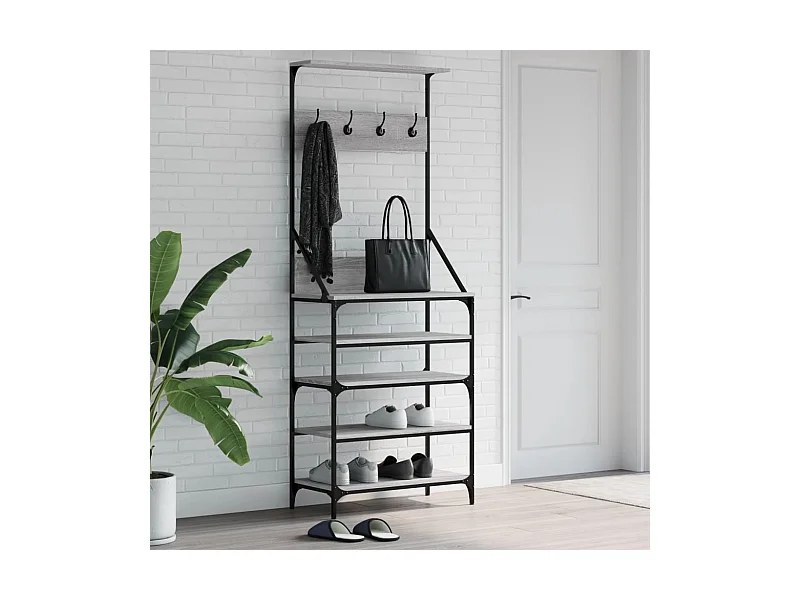 Porte-vêtements et rangement des chaussures sonoma gris