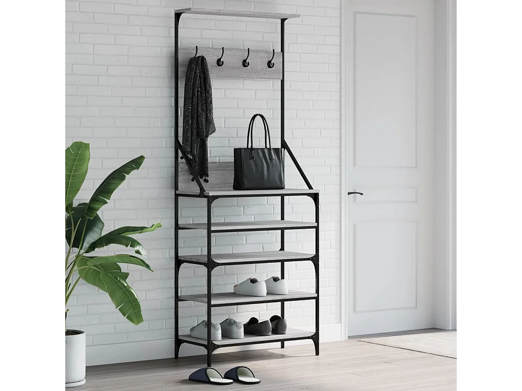 Porte-vêtements et rangement des chaussures sonoma gris