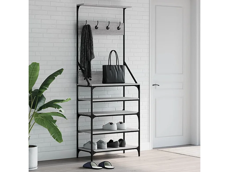 Porte-vêtements et rangement des chaussures sonoma gris