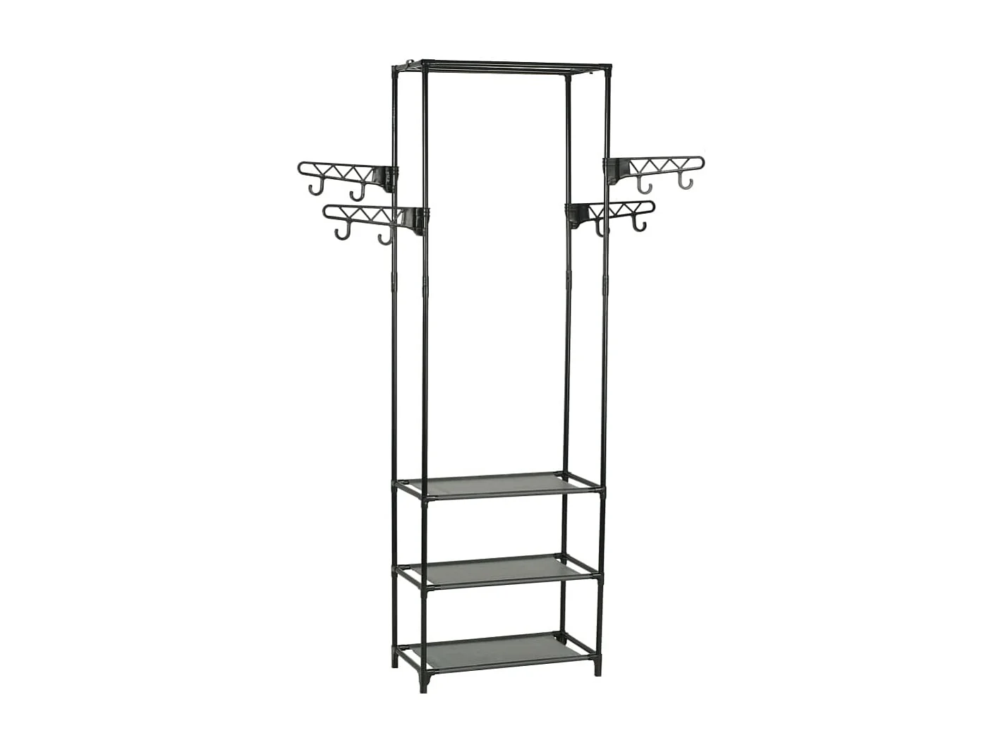 Porte-vêtements Acier et tissu non-tissé 55x28,5x175 cm Noir
