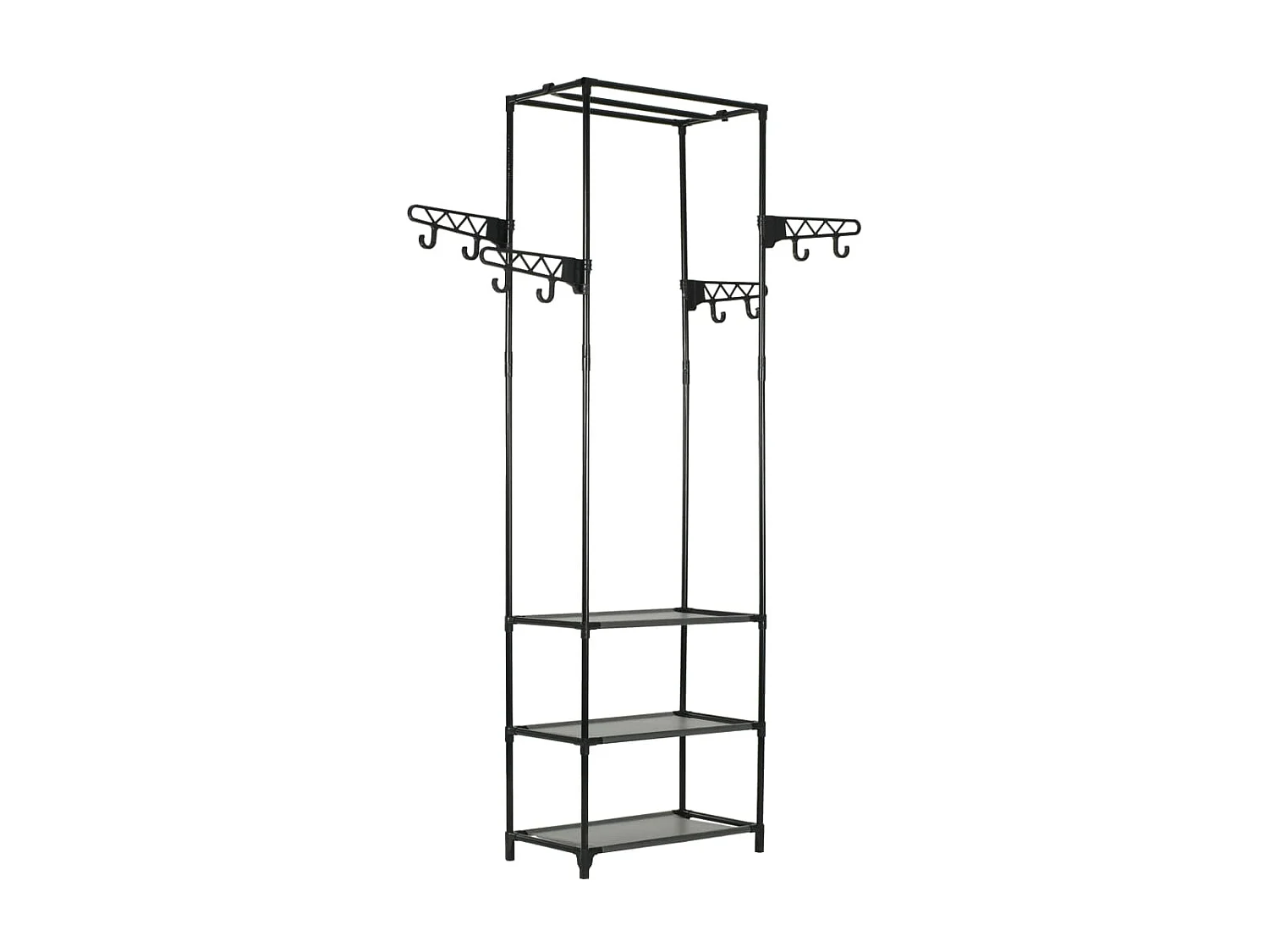 Porte-vêtements Acier et tissu non-tissé 55x28,5x175 cm Noir