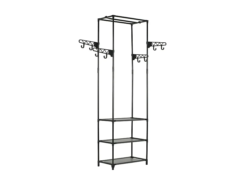 Porte-vêtements Acier et tissu non-tissé 55x28,5x175 cm Noir