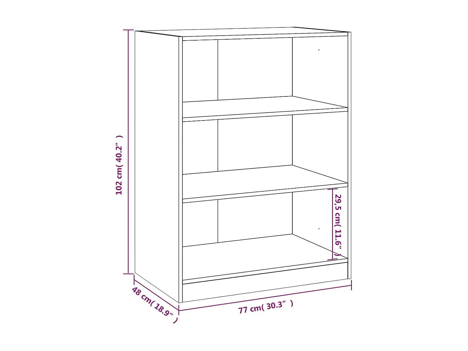 Bruin eiken kledingkast 77x48x102 cm samengesteld hout