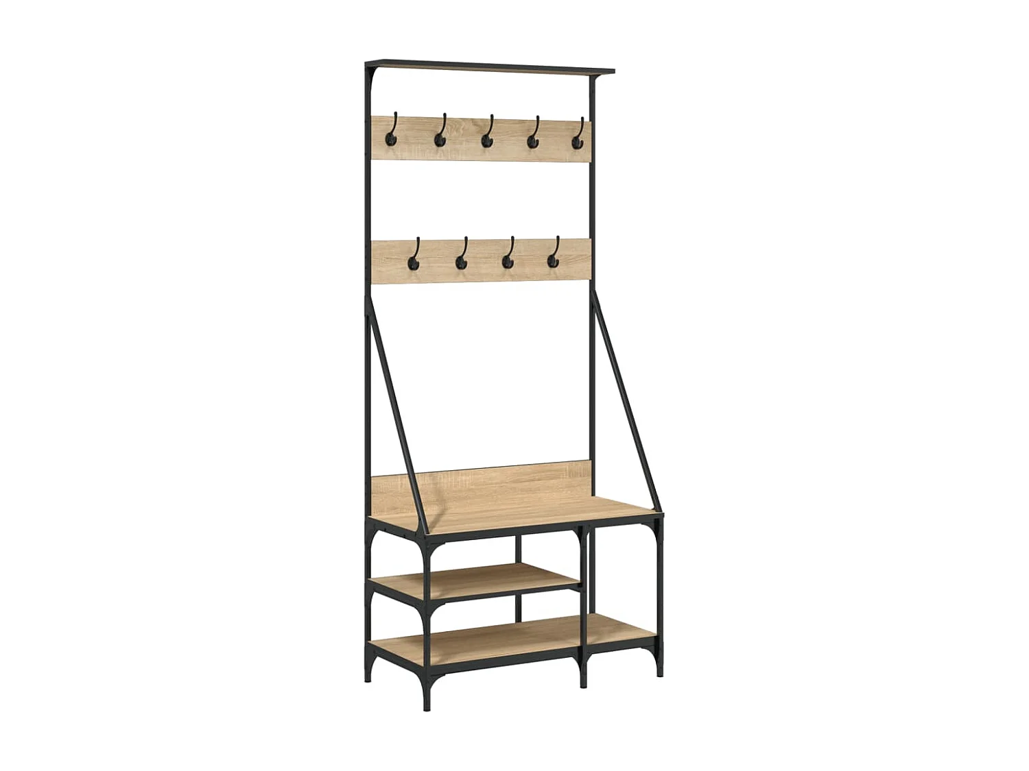 Appendiabiti e scarpiera in rovere Sonoma