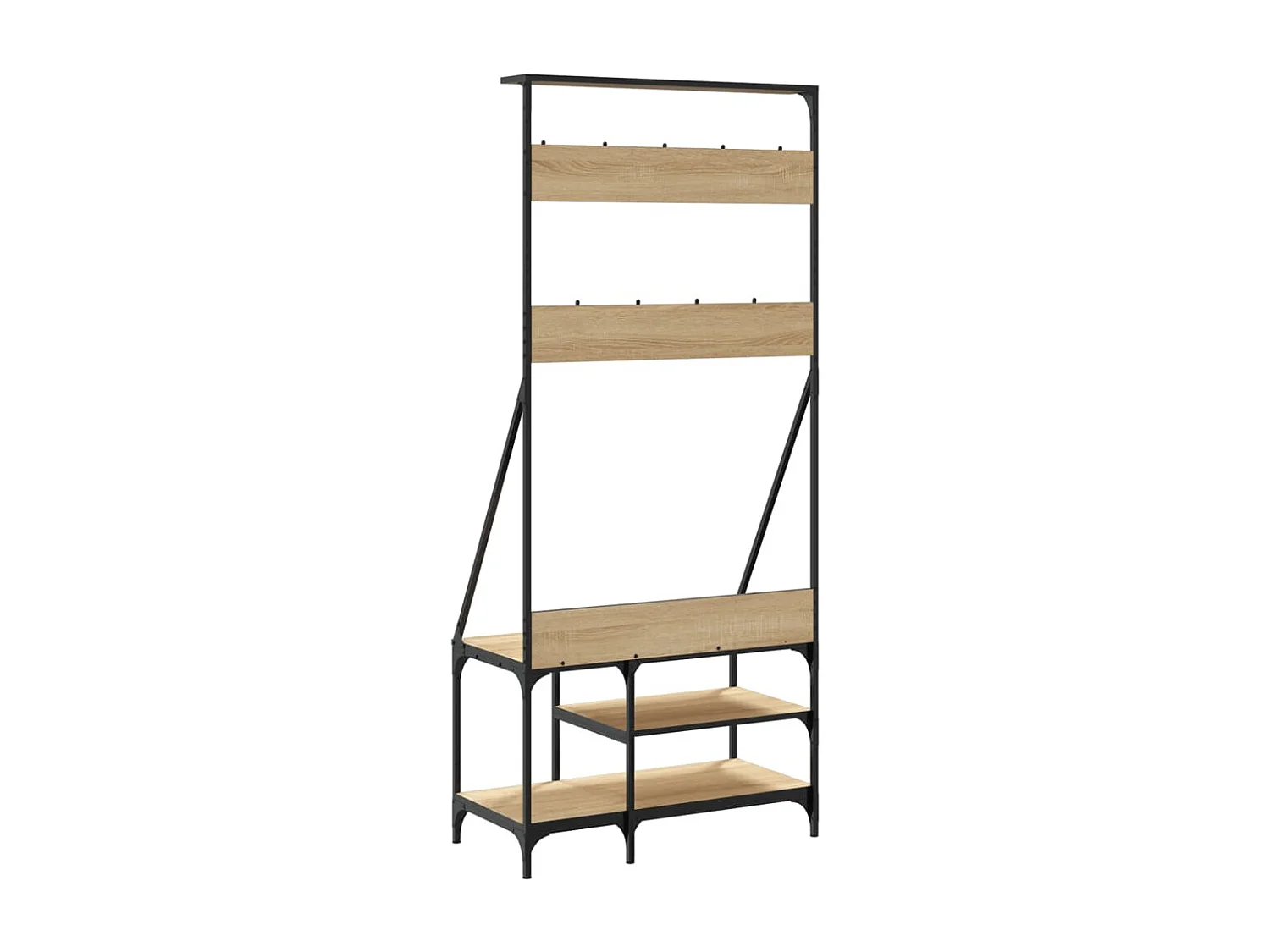 Appendiabiti e scarpiera in rovere Sonoma