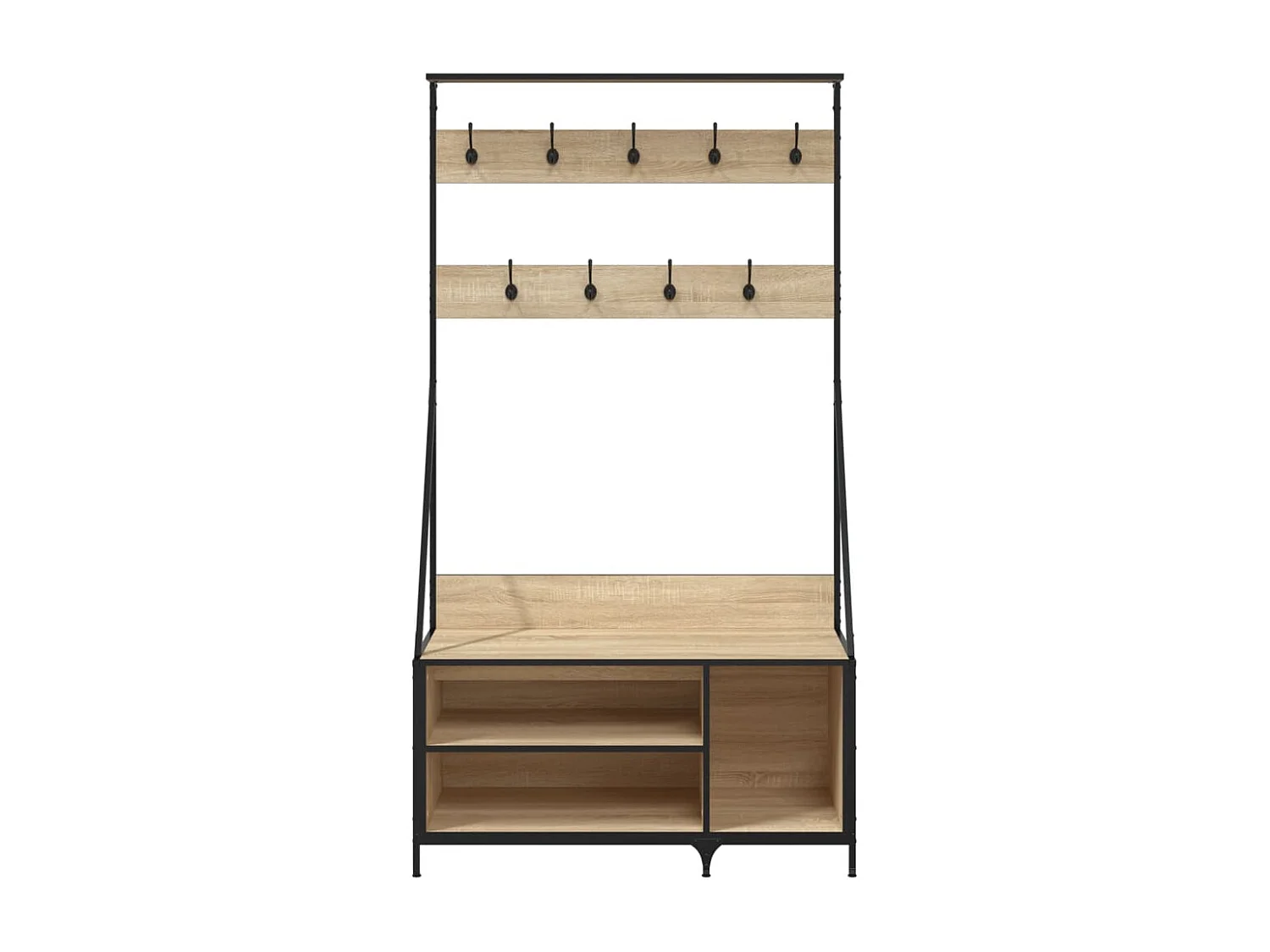 Appendiabiti e scarpiera in rovere Sonoma