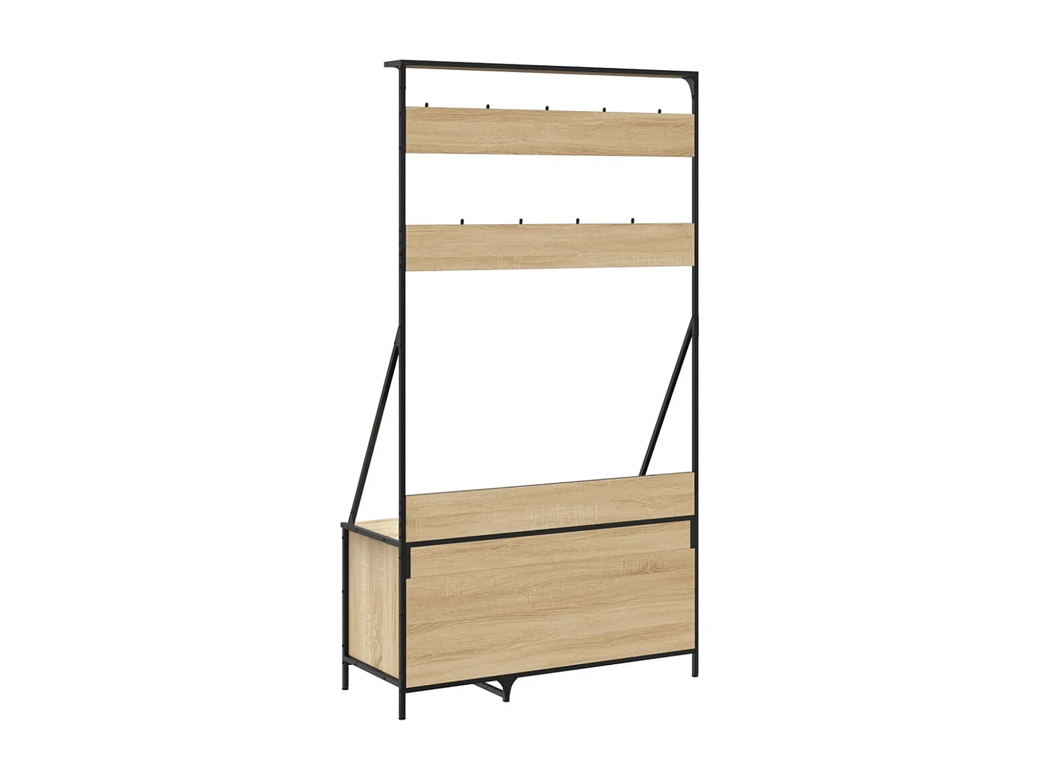 Appendiabiti e scarpiera in rovere Sonoma