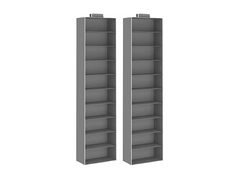 Étagères suspendues de rangement 2 pcs 10 niveaux Tissu