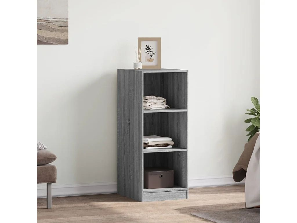 Armário cinza Sonoma 48x41x102 cm madeira trabalhada