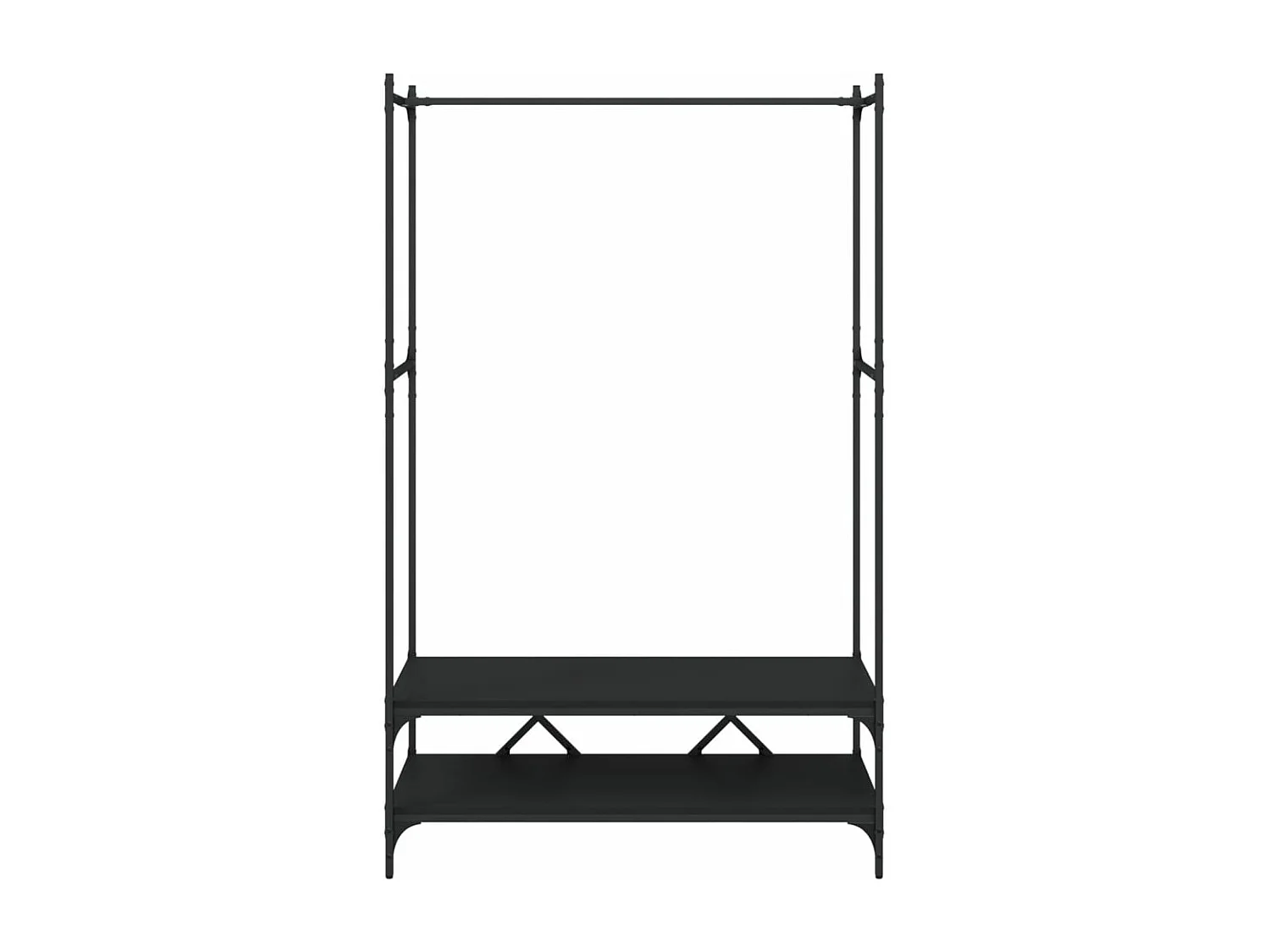 Porte-vêtements avec étagères noir bois d'ingénierie