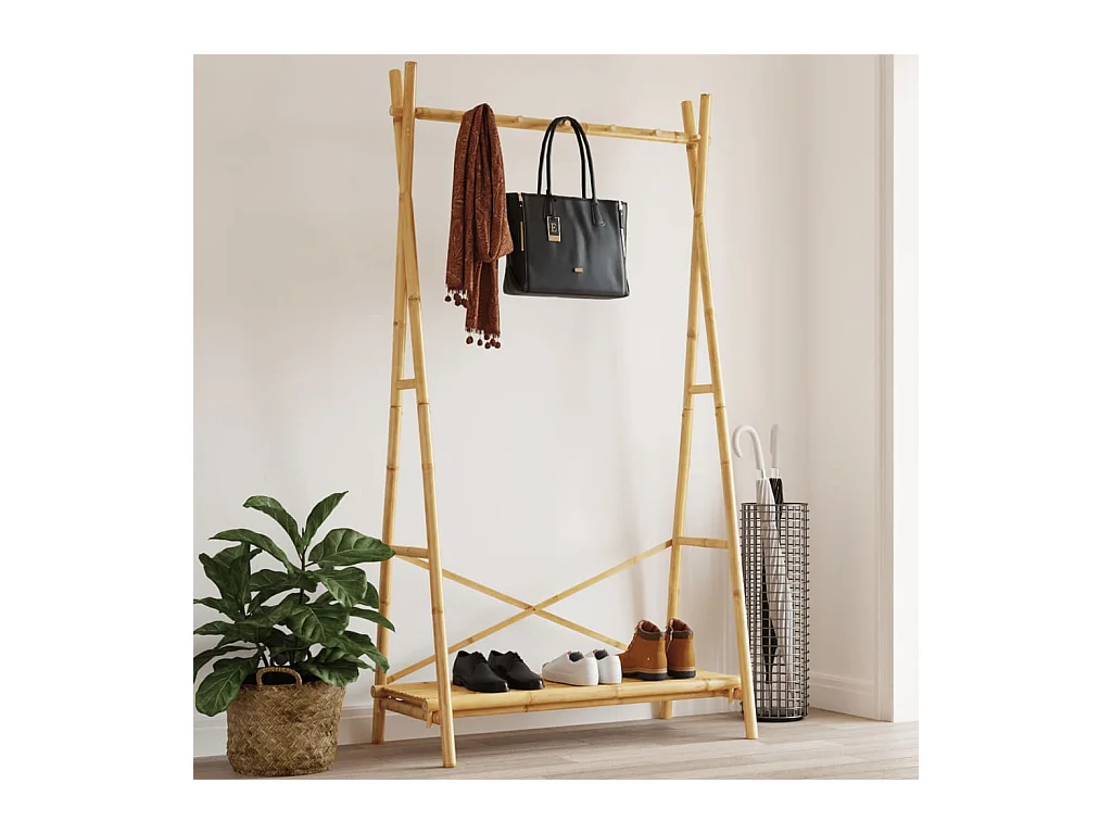 Porte-vêtement avec étagère 102x50x190 cm bambou