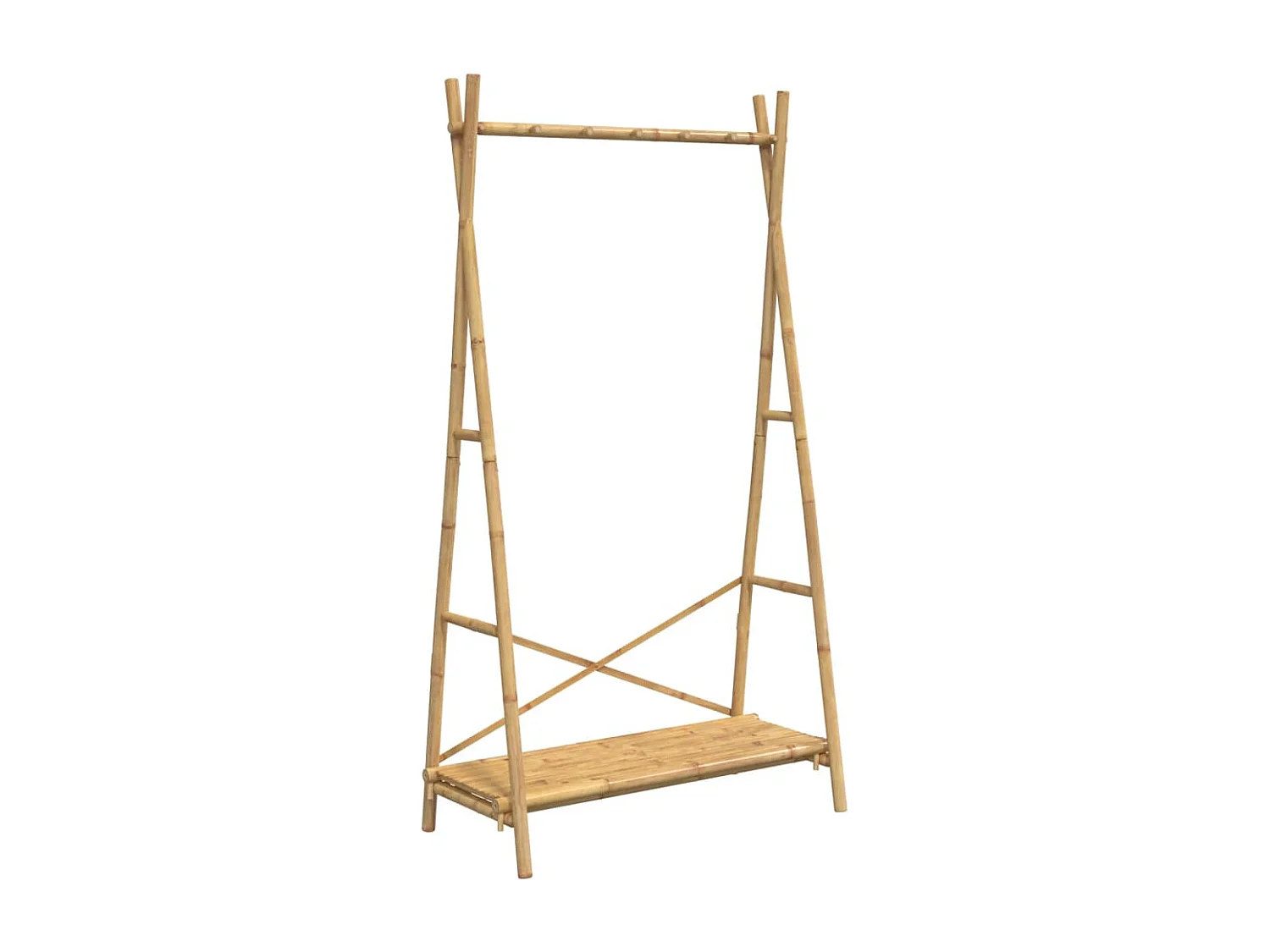 Porte-vêtement avec étagère 102x50x190 cm bambou