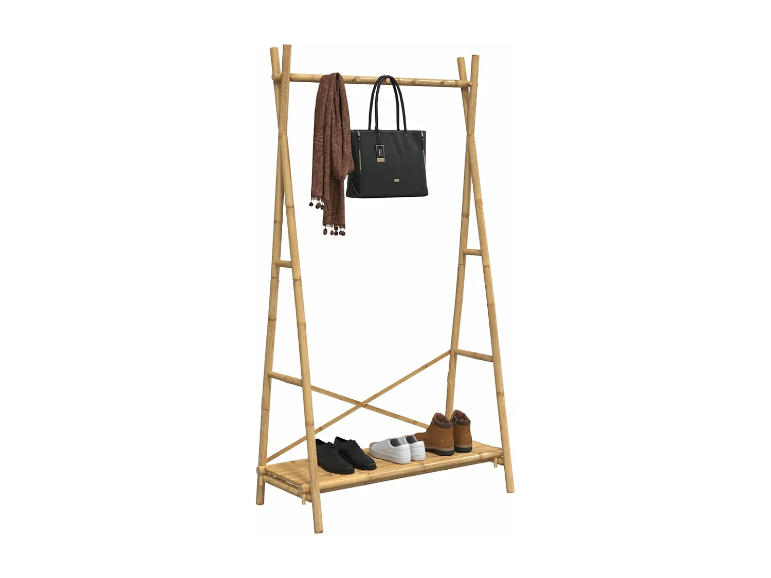 Porte-vêtement avec étagère 102x50x190 cm bambou