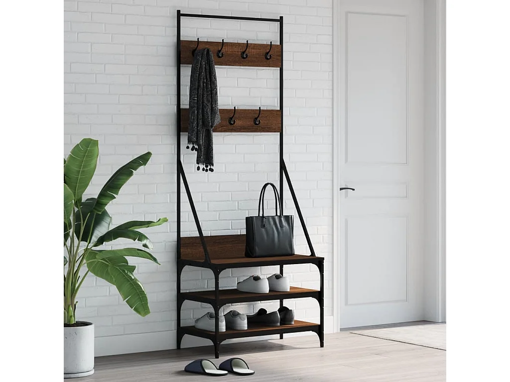 Appendiabiti e portascarpe rovere marrone