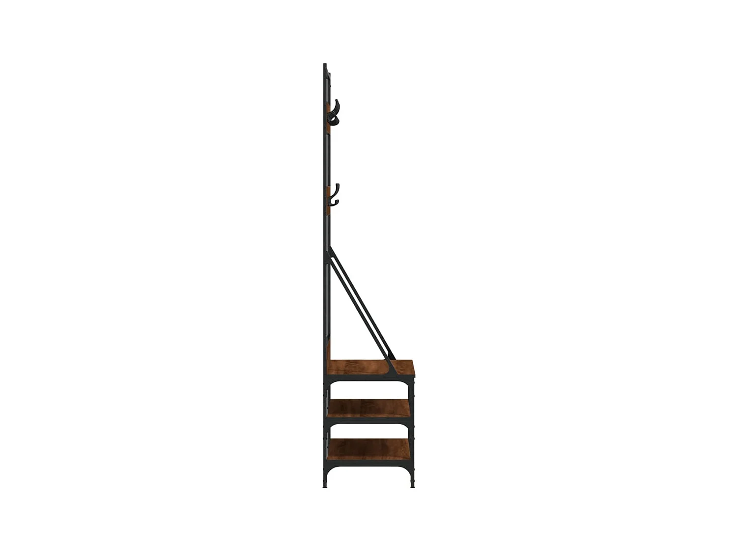 Porte-vêtements et rangement des chaussures chêne marron