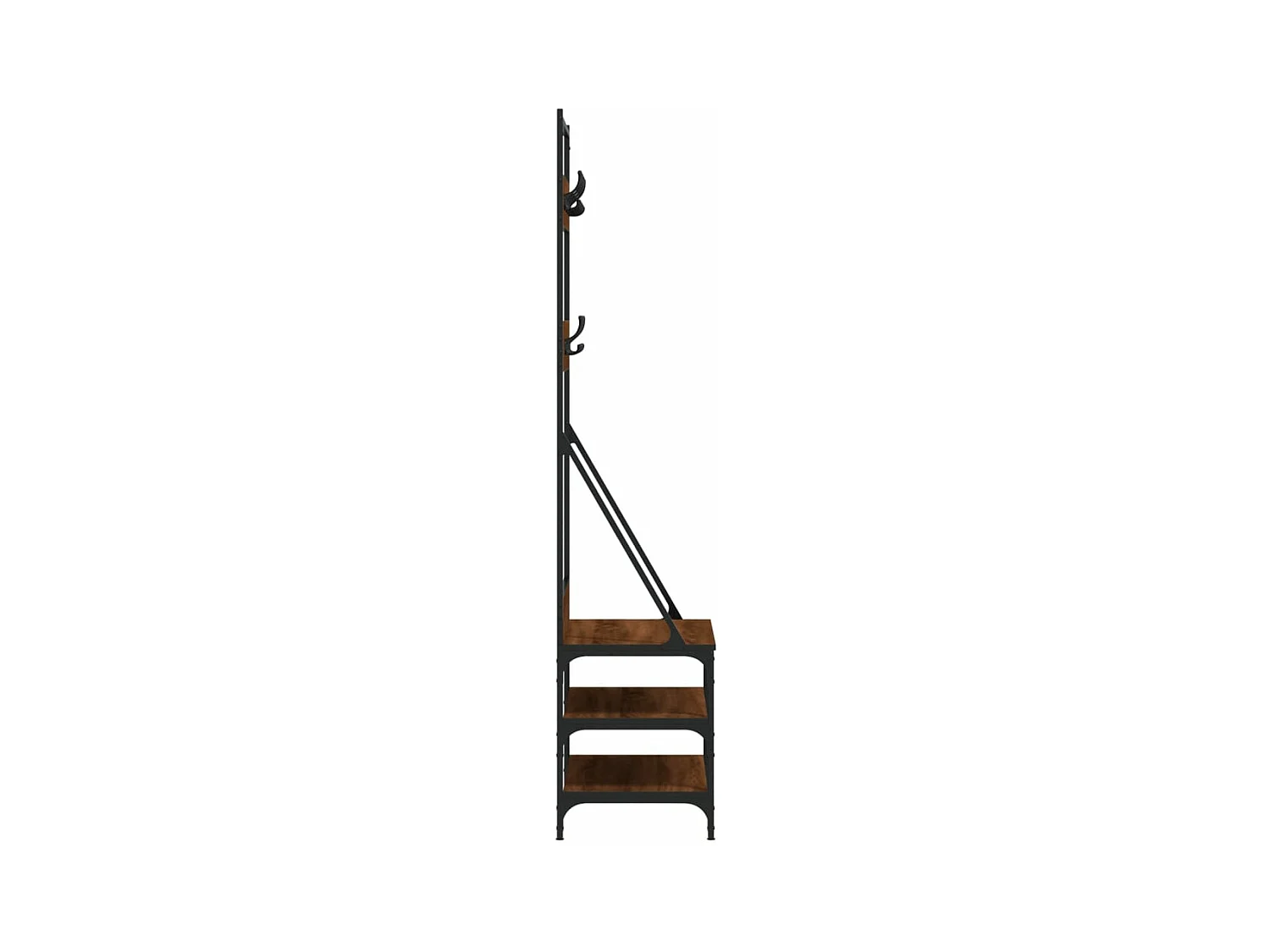 Porte-vêtements et rangement des chaussures chêne marron