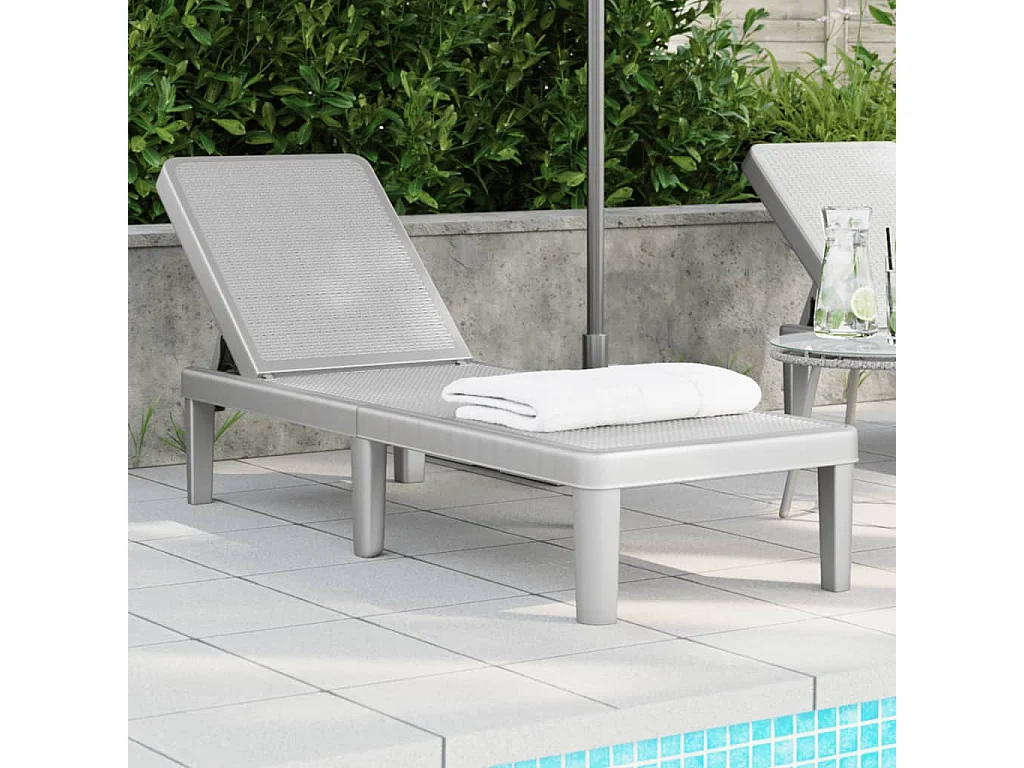 Chaise longue réglable en hauteur à 4 positions polypropylène