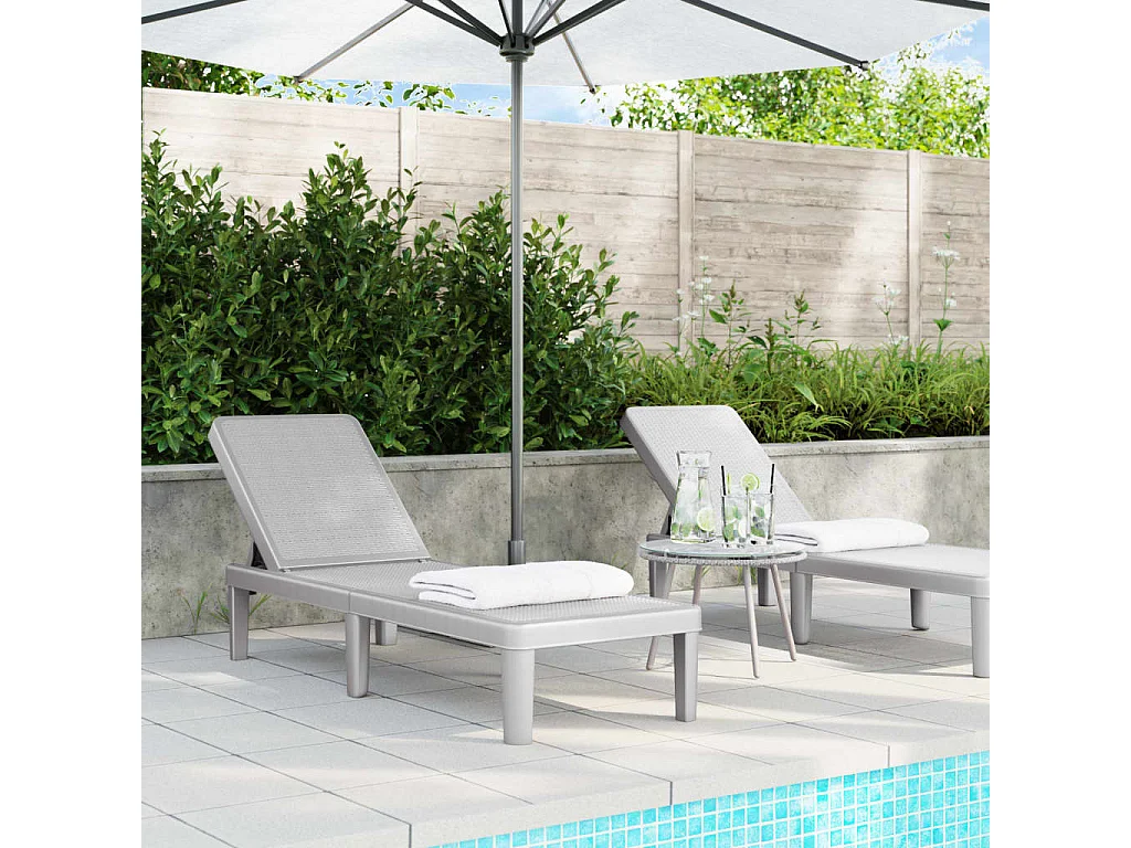 Chaise longue réglable en hauteur à 4 positions polypropylène