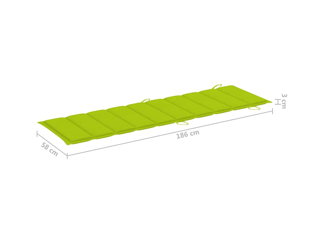Chaise longue de jardin avec table et coussin Bois d'acacia