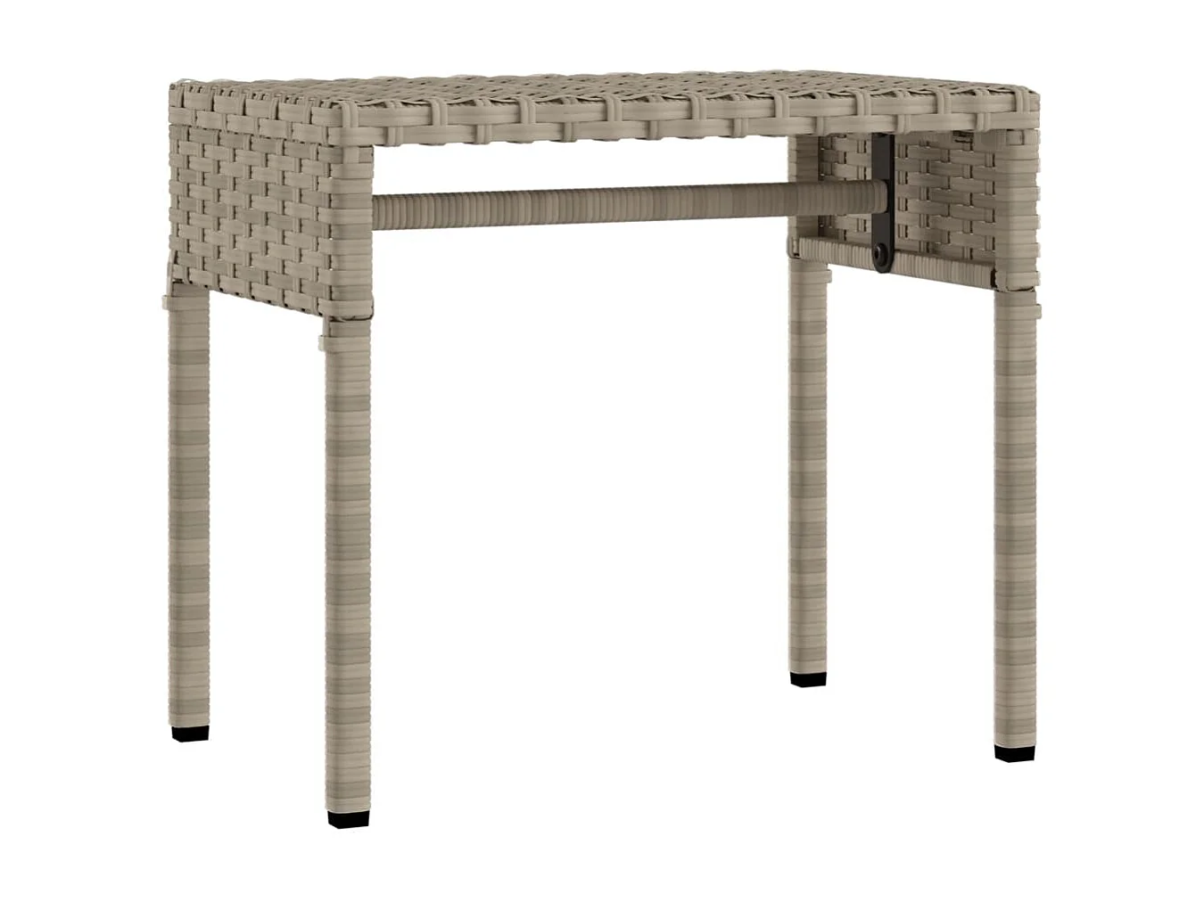 Chaise longue avec auvent et table gris clair résine tressée