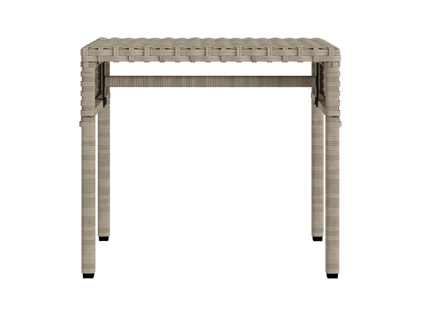 Chaise longue avec auvent et table gris clair résine tressée