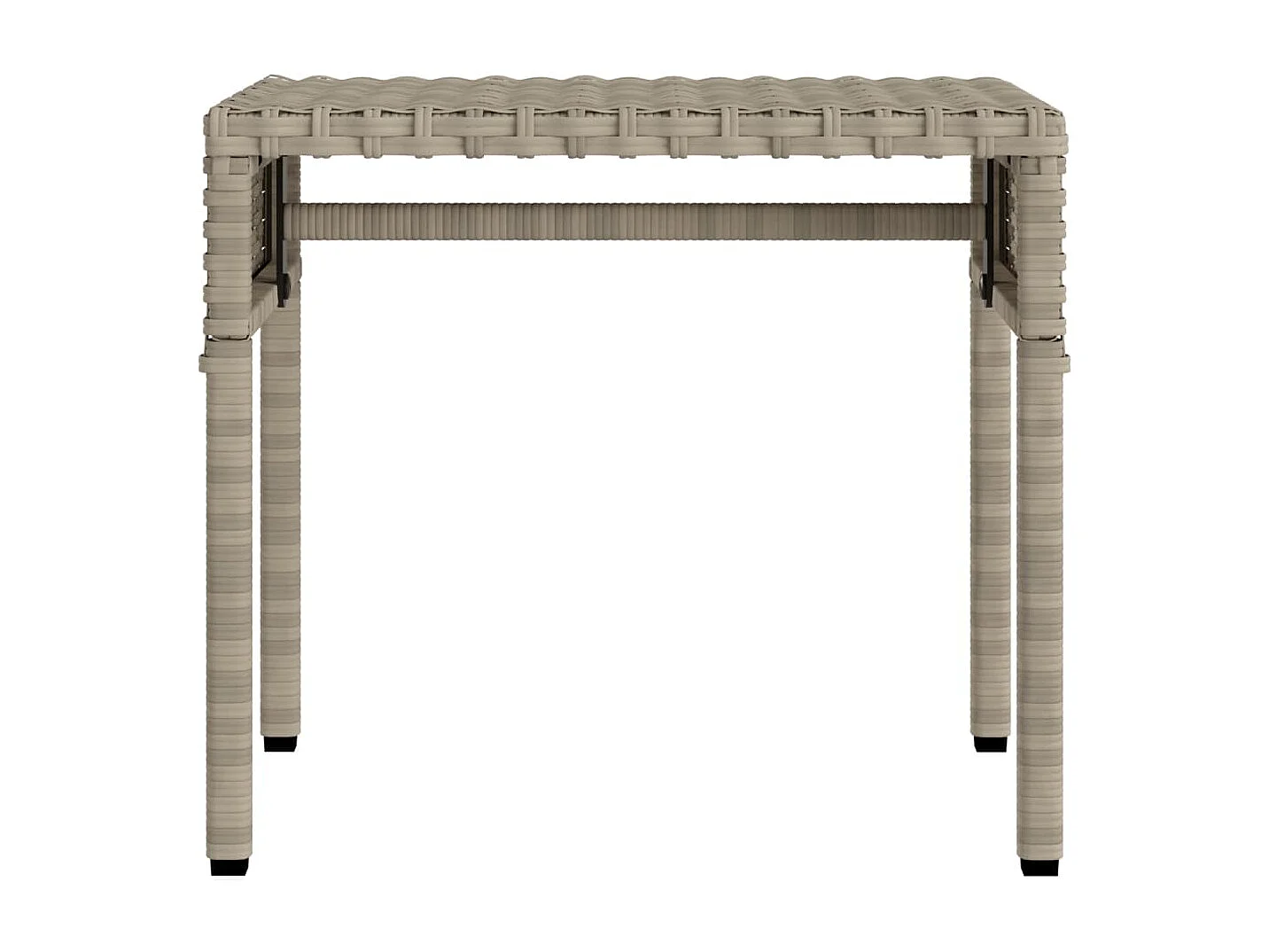 Chaise longue avec auvent et table gris clair résine tressée