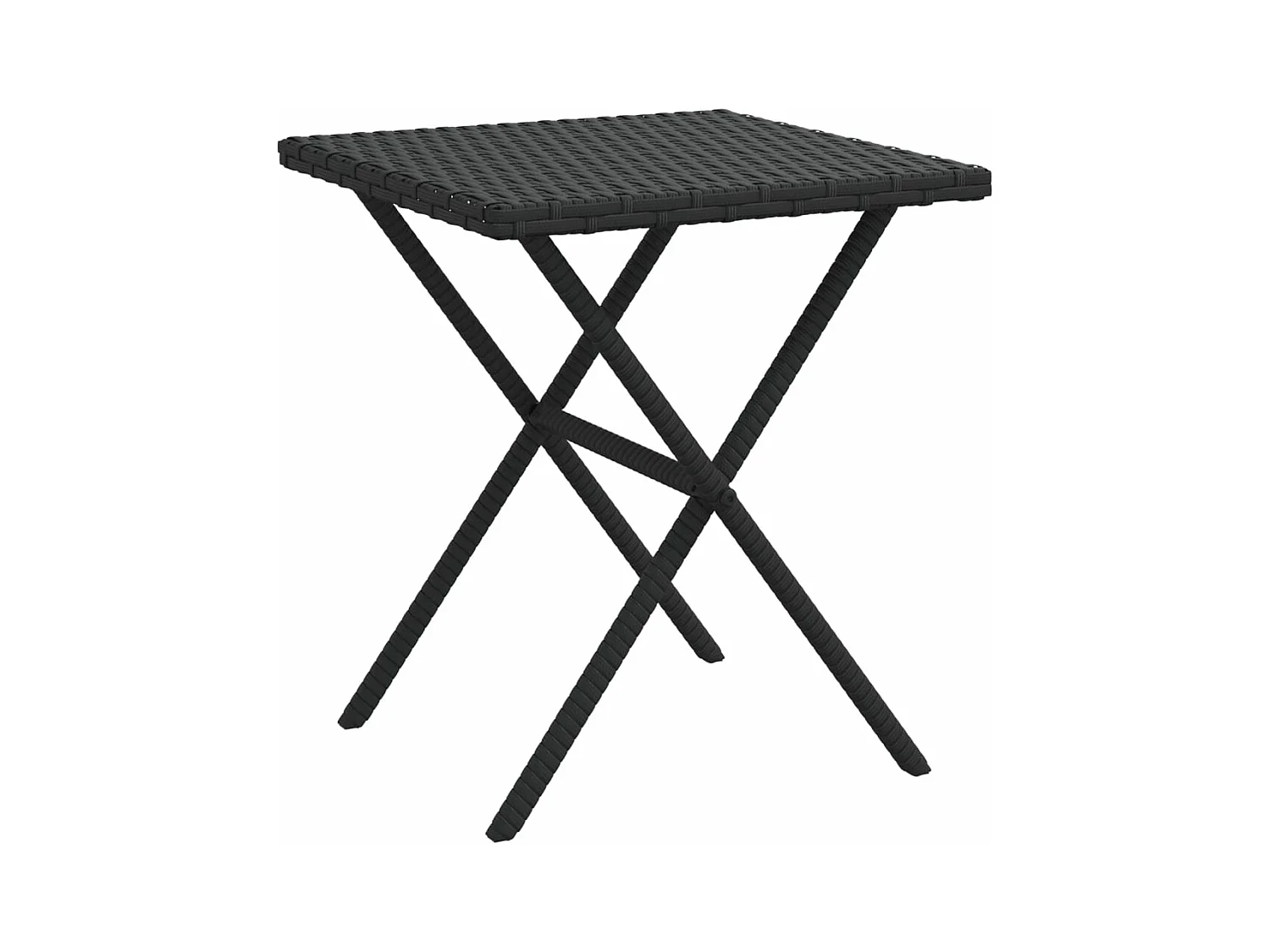 Chaises longues lot de 2 avec table noir résine tressée