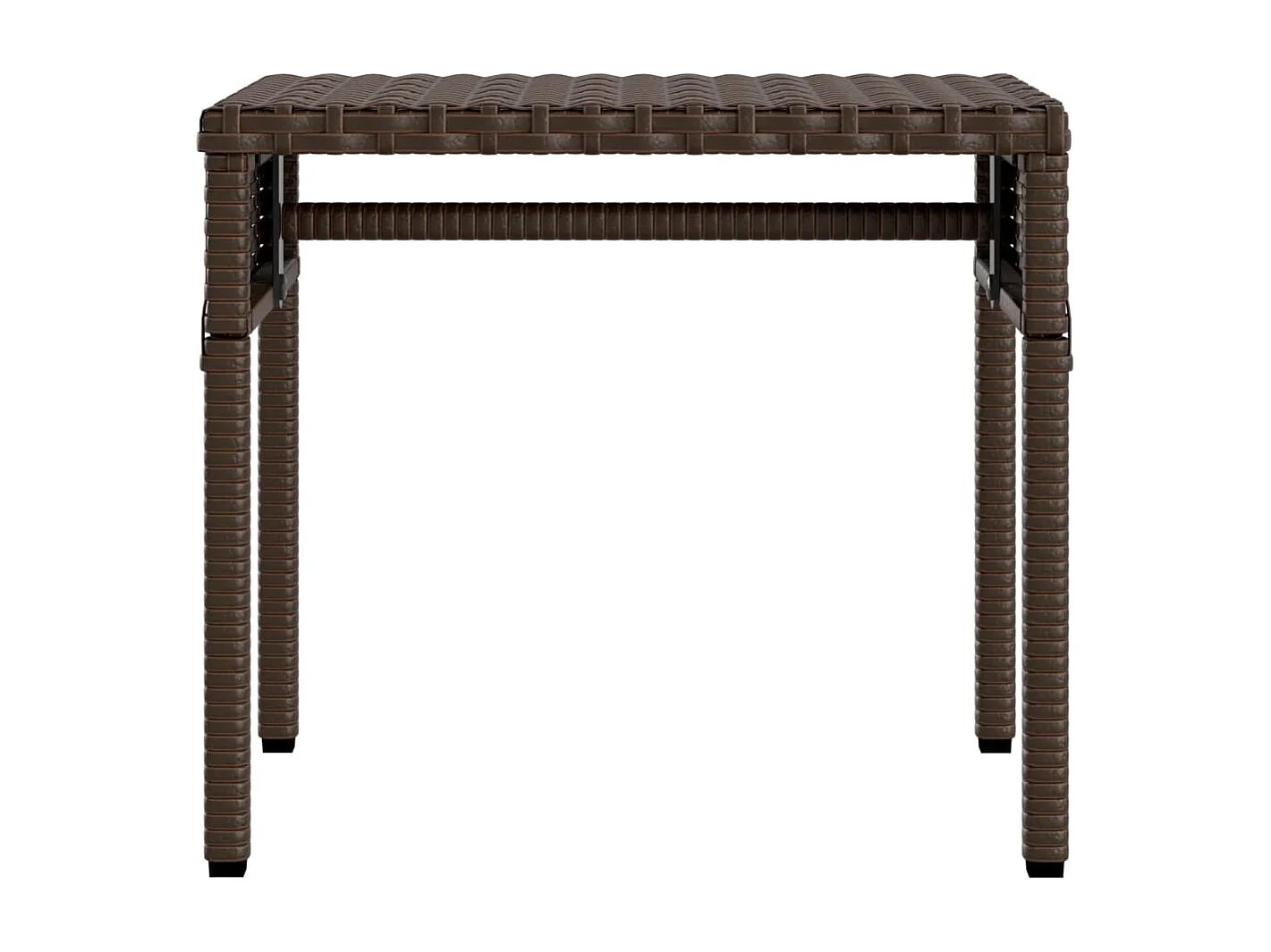 Set di 2 sedie a sdraio, tendalino e tavolo in polyrattan marrone