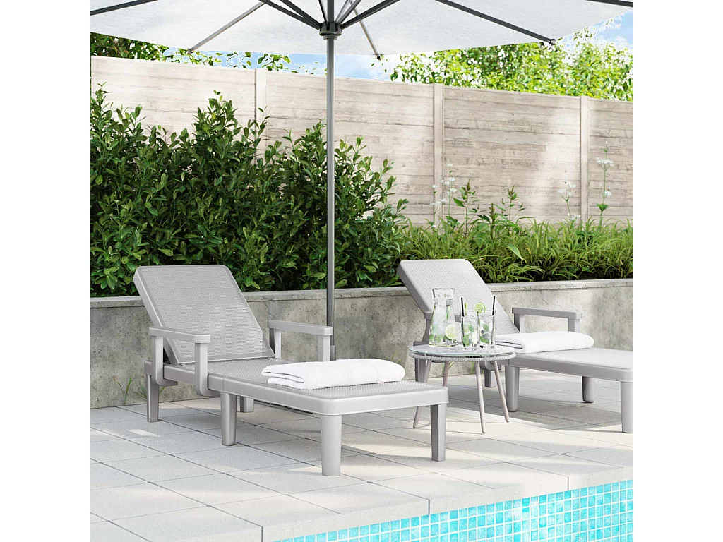 Chaise longue réglable en hauteur à 4 positions polypropylène