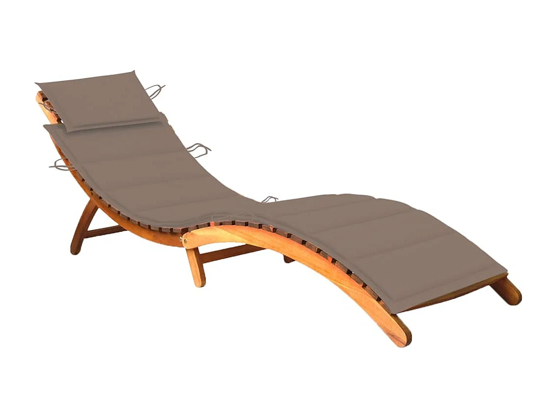 Poltrona da giardino con cuscino. Legno massello di acacia