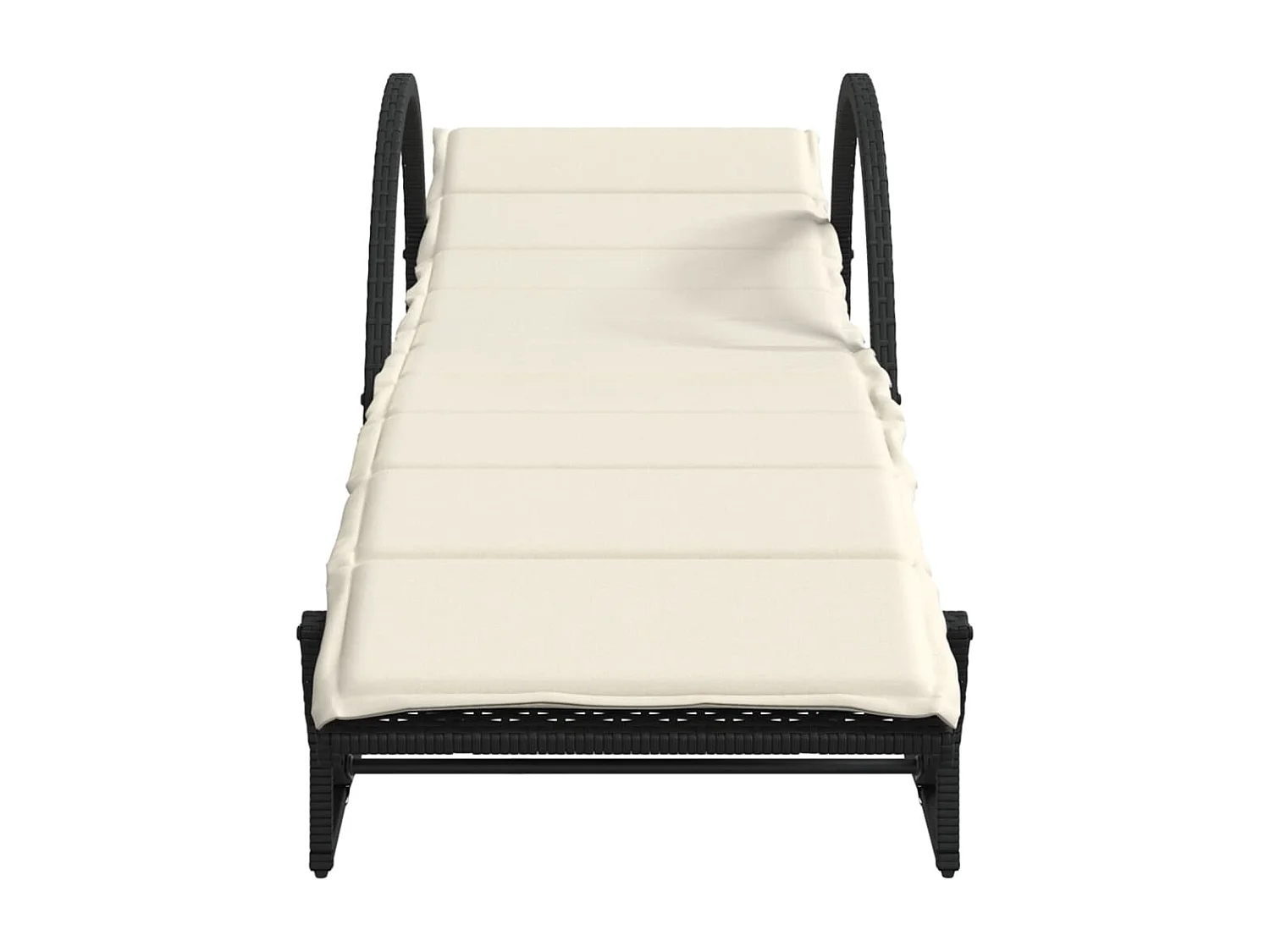 Chaises longues lot de 2 avec coussins noir résine tressée