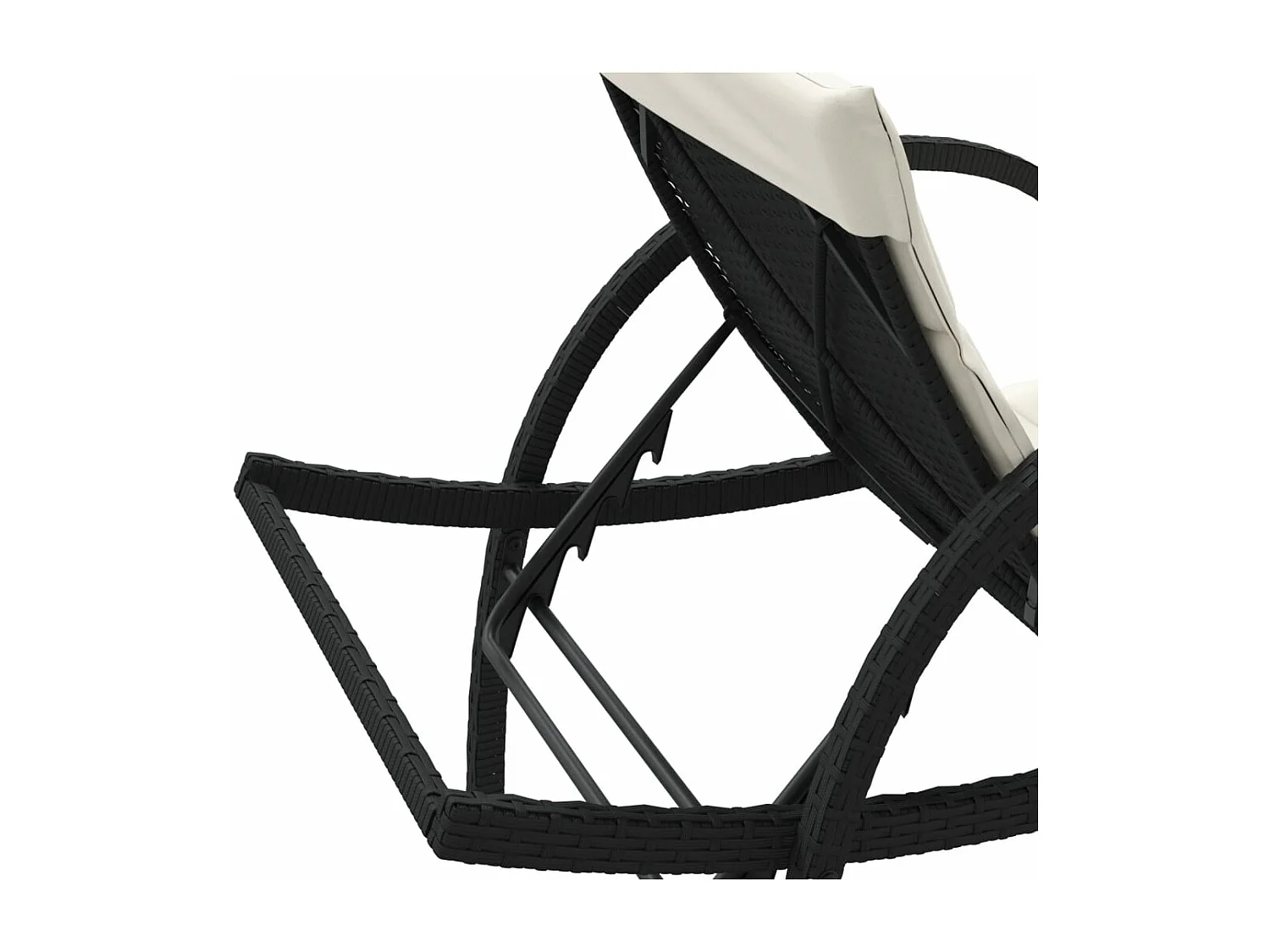 Chaises longues lot de 2 avec coussins noir résine tressée