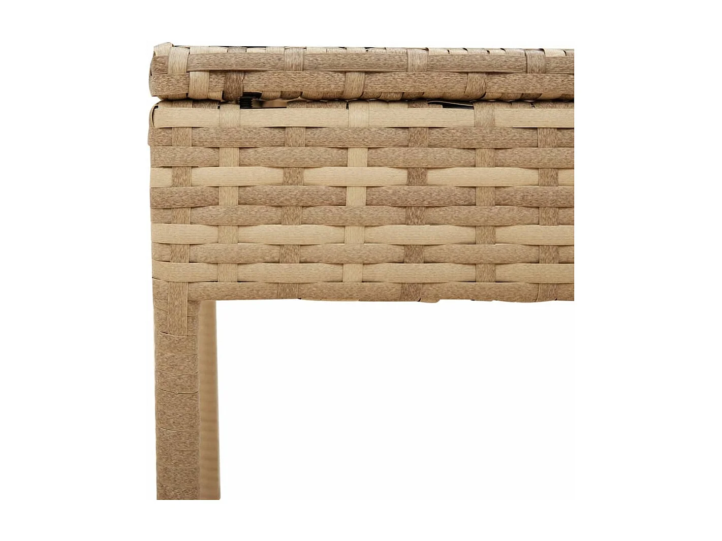 Chaises longues lot de 2 avec auvents et table beige poly rotin